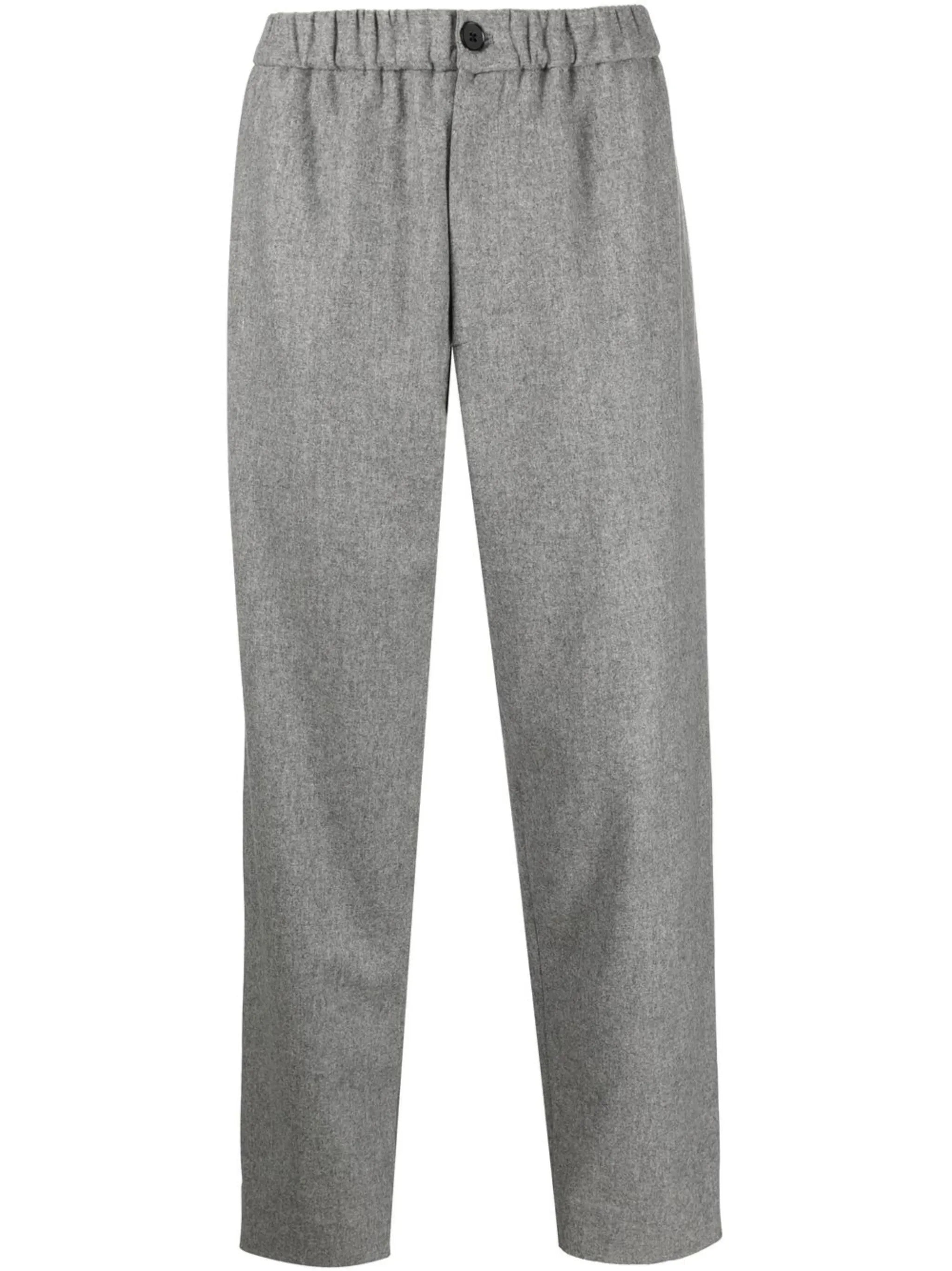 straight-leg wool trousers