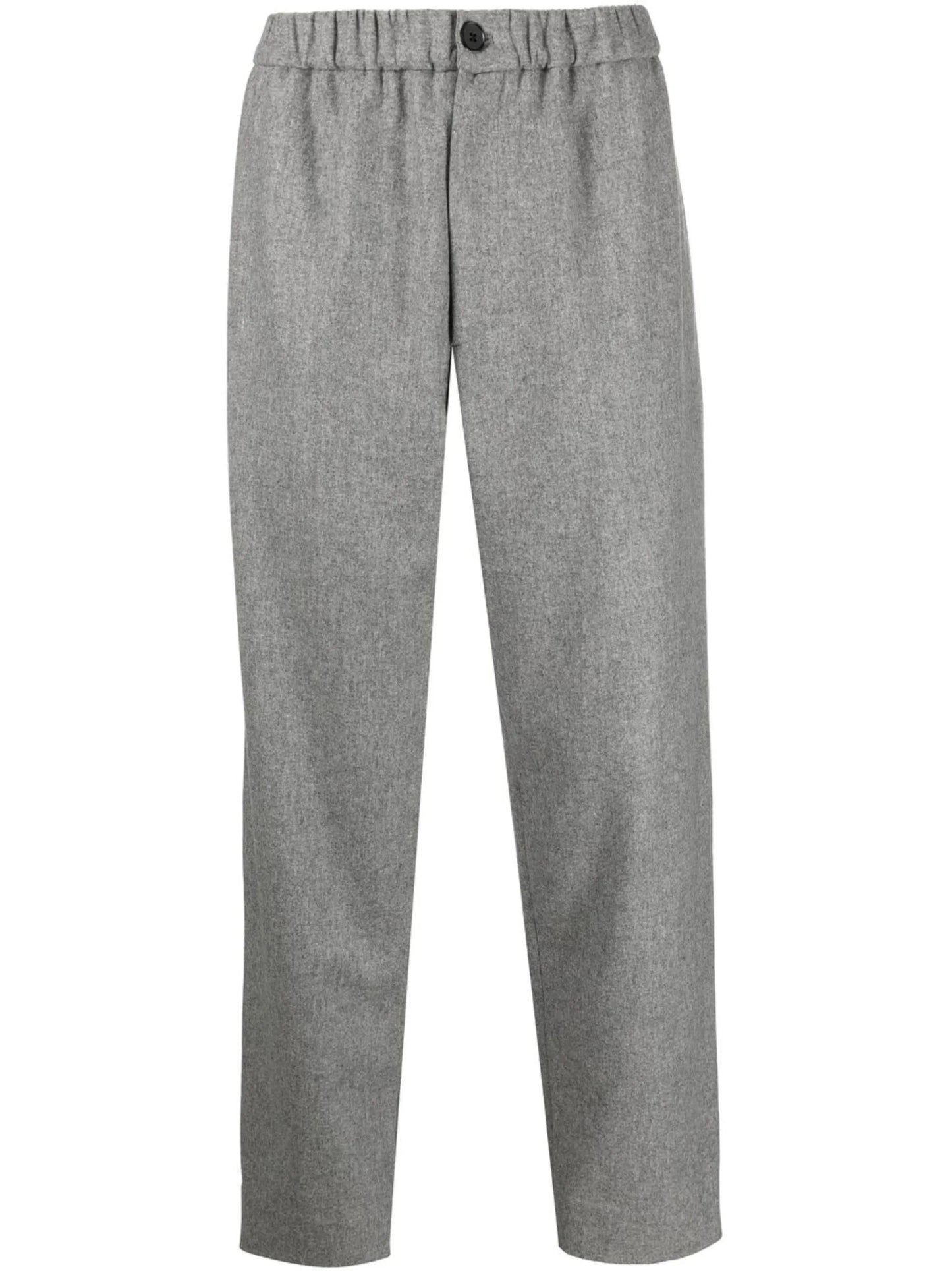 straight-leg wool trousers