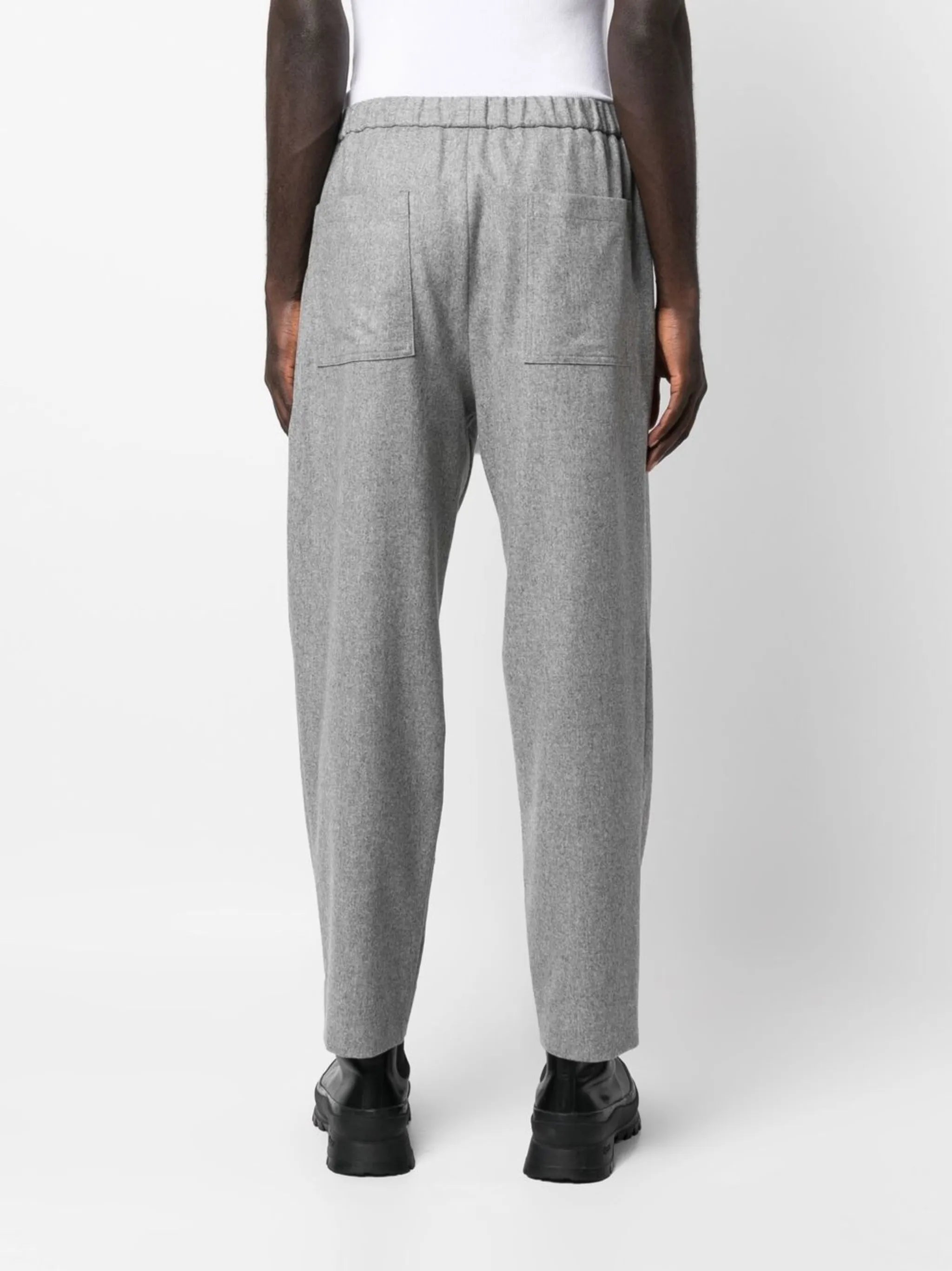 straight-leg wool trousers