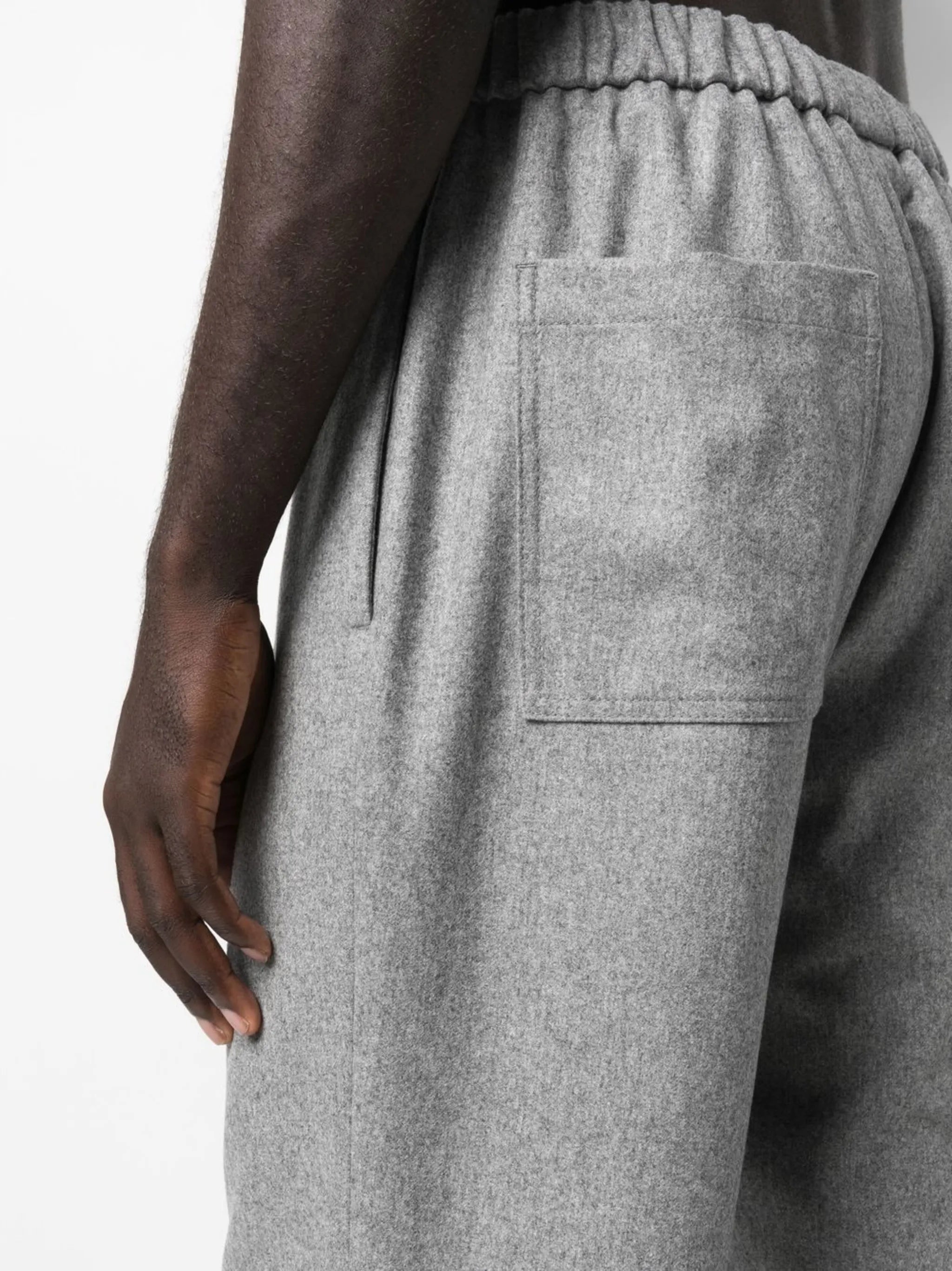 straight-leg wool trousers
