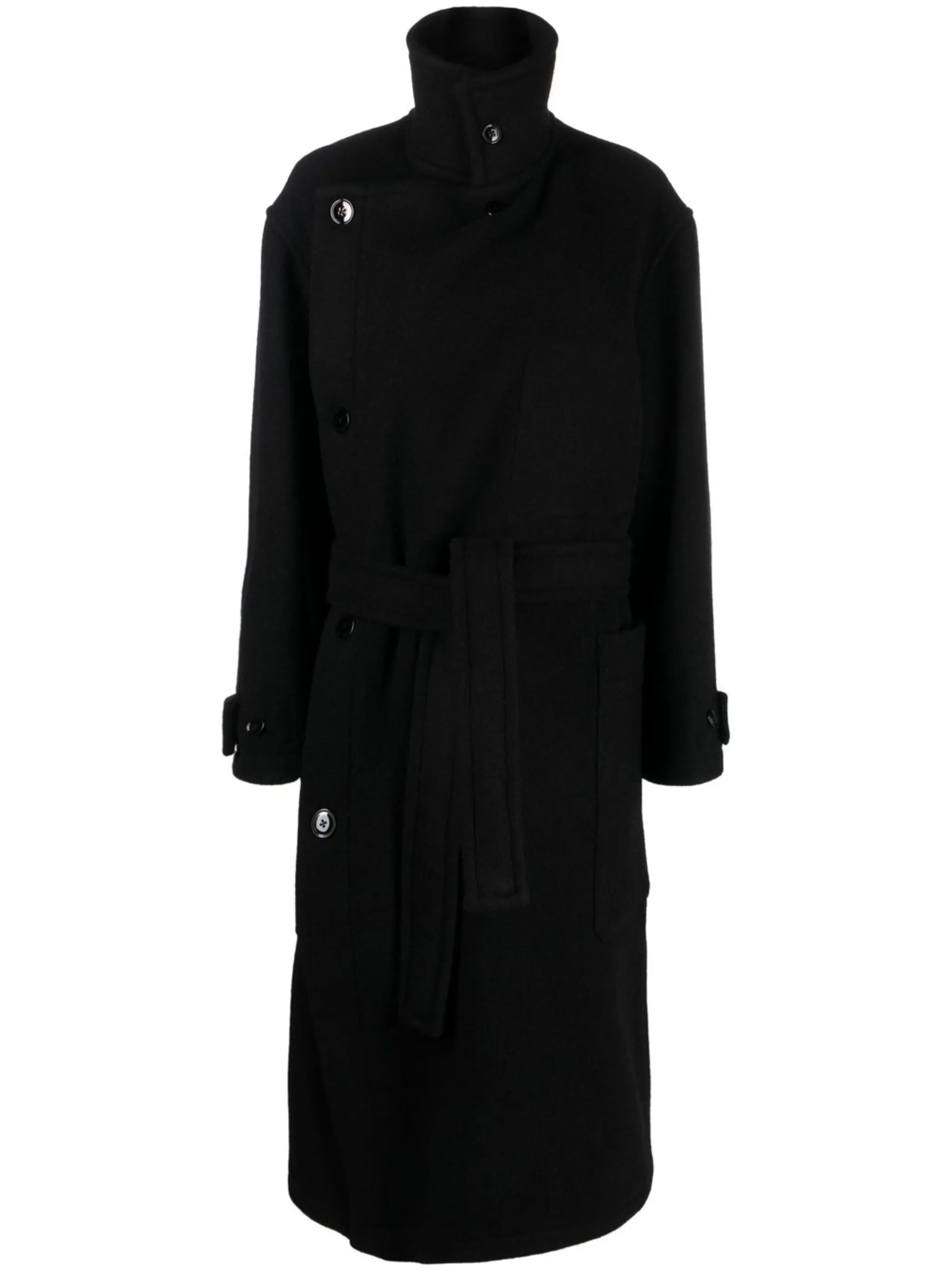 belted single-breasted coat