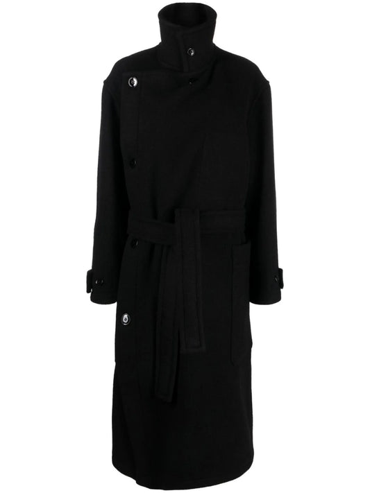 belted single-breasted coat