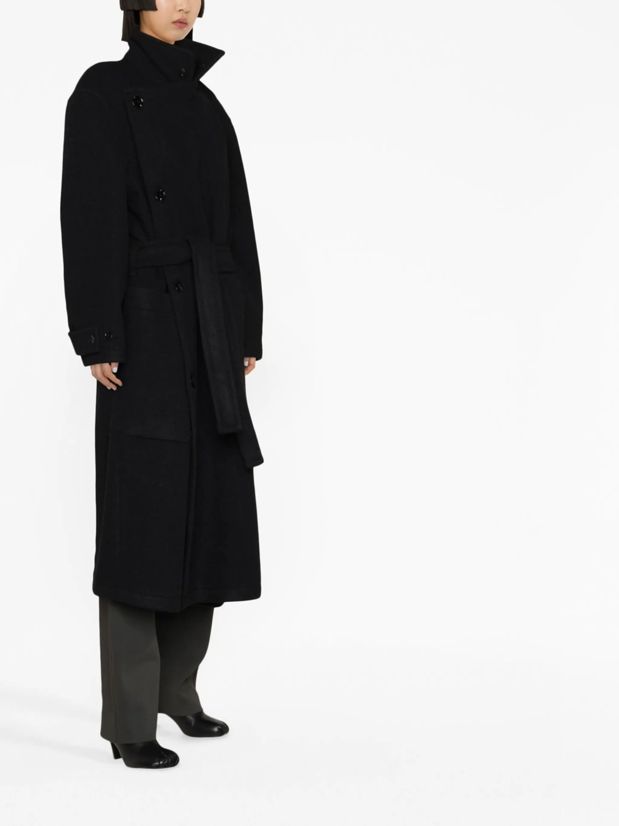 belted single-breasted coat