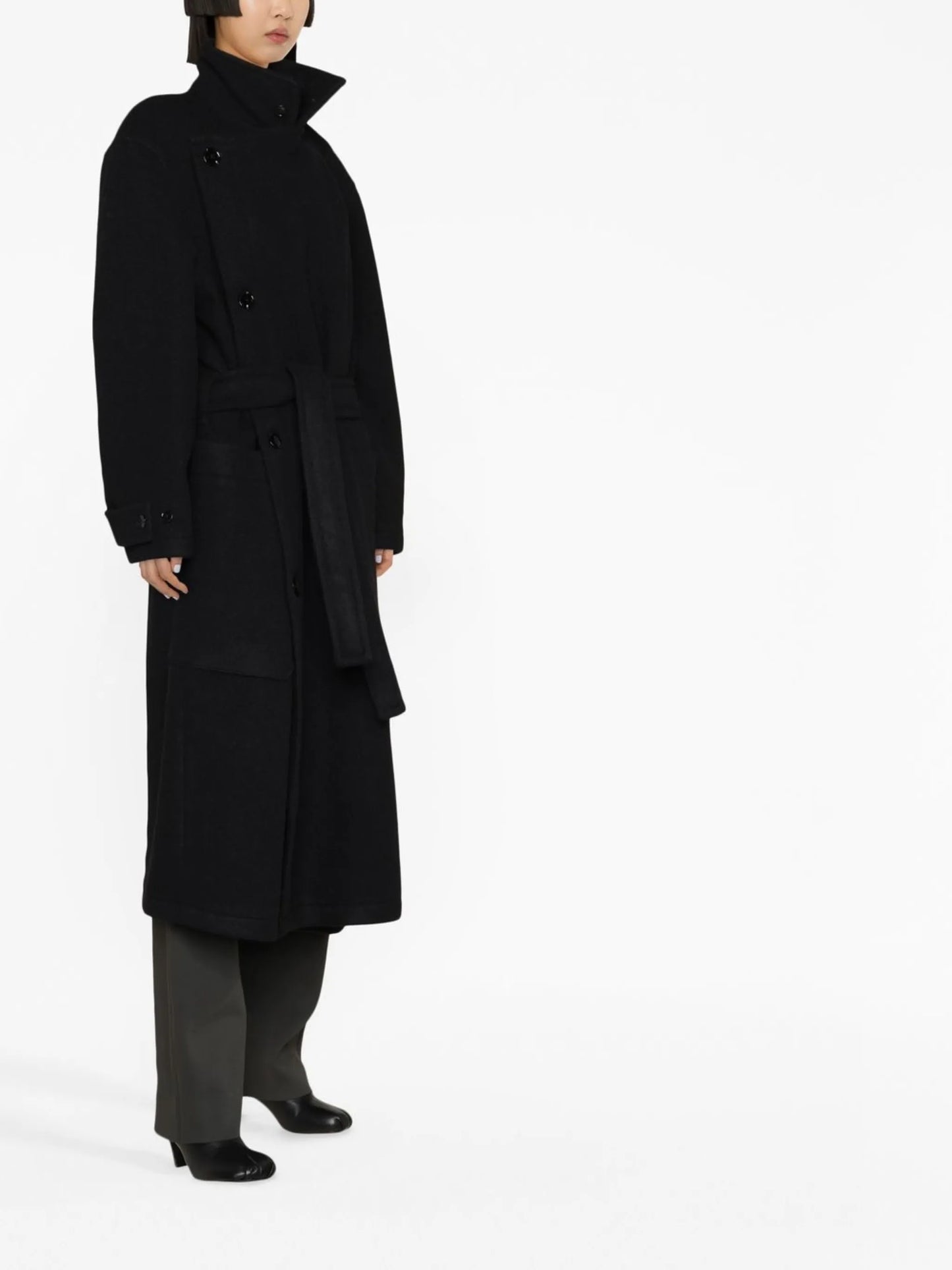 belted single-breasted coat