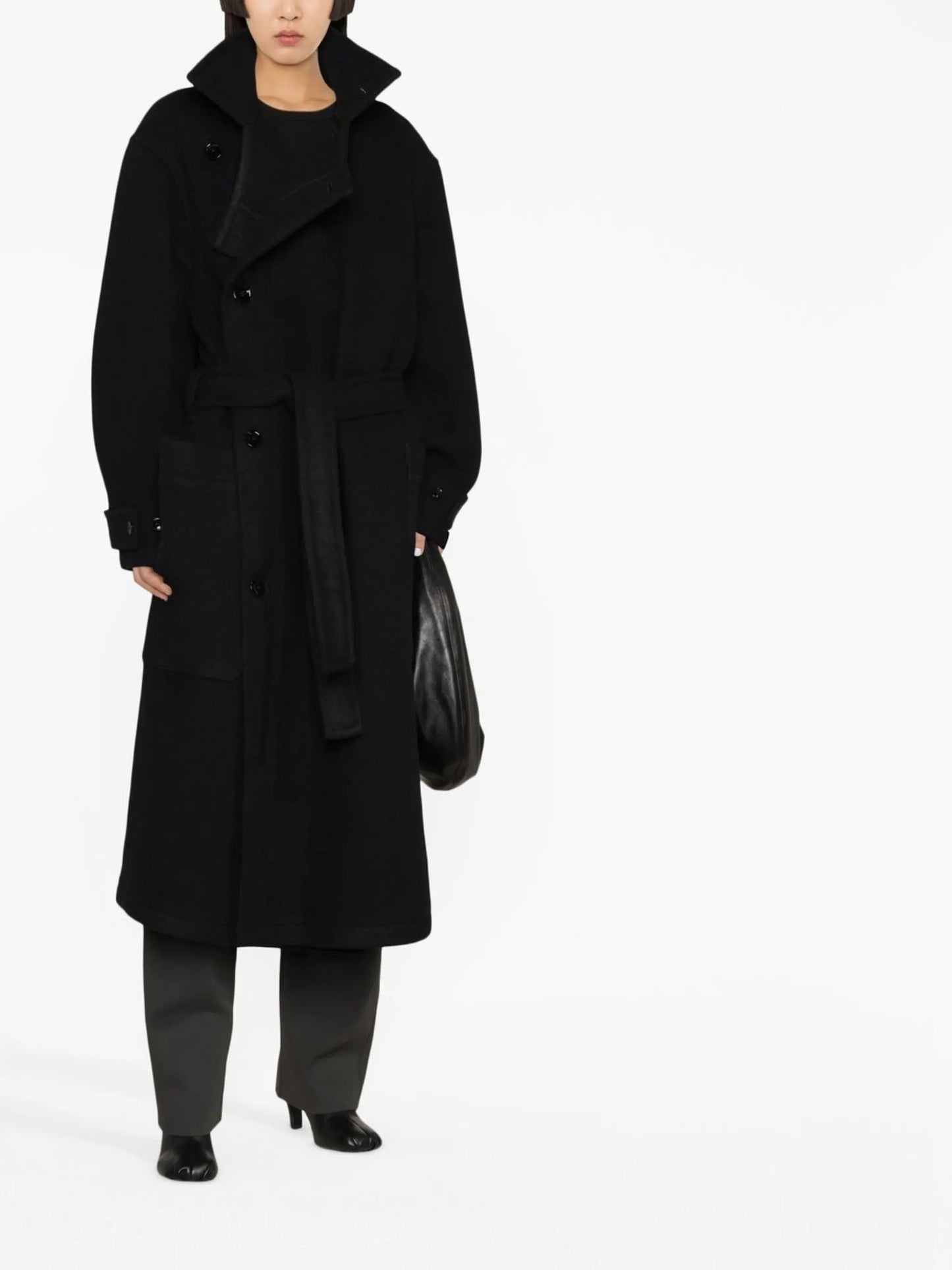 belted single-breasted coat