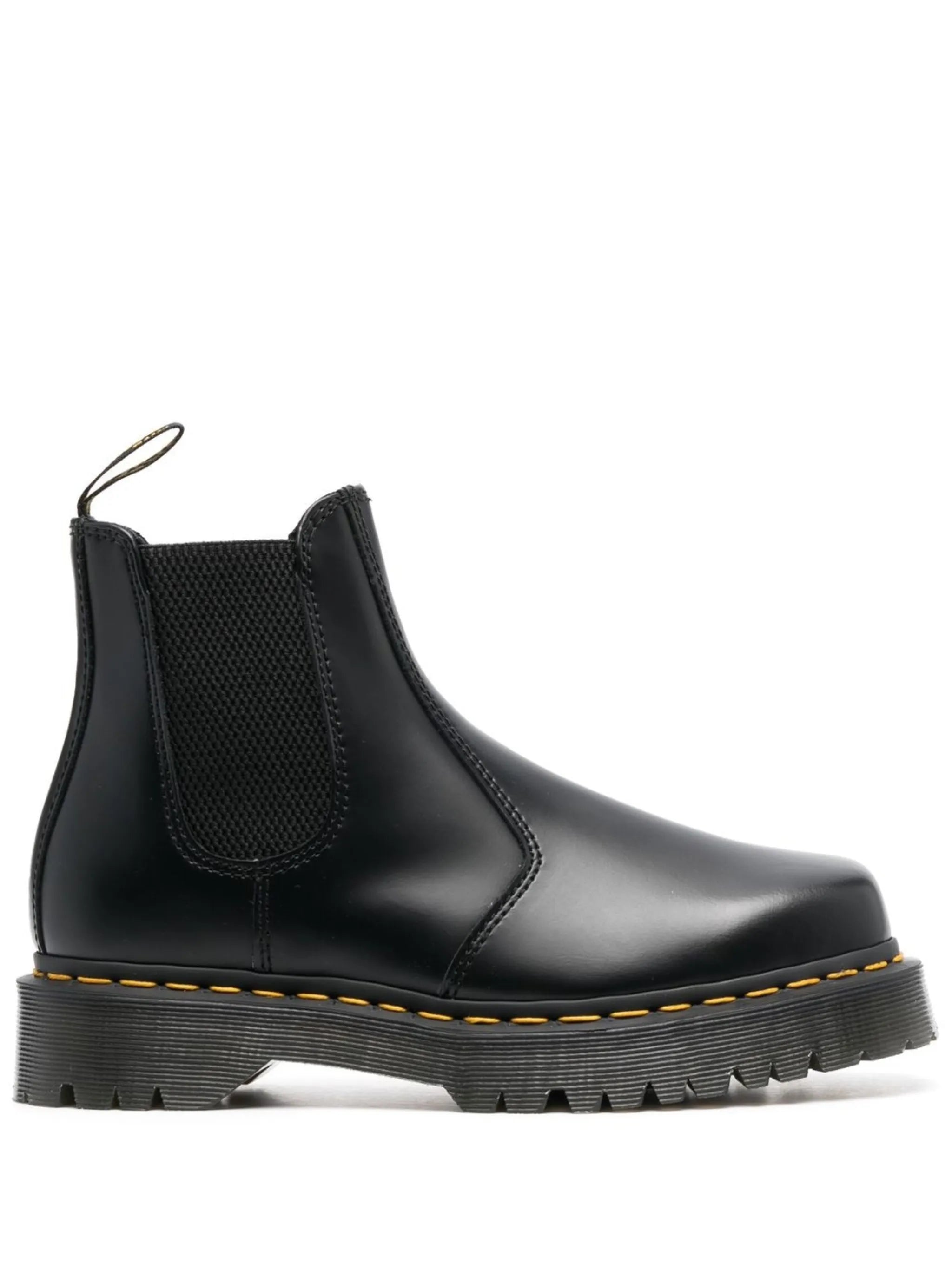 square-toe leather Chelsea boots
