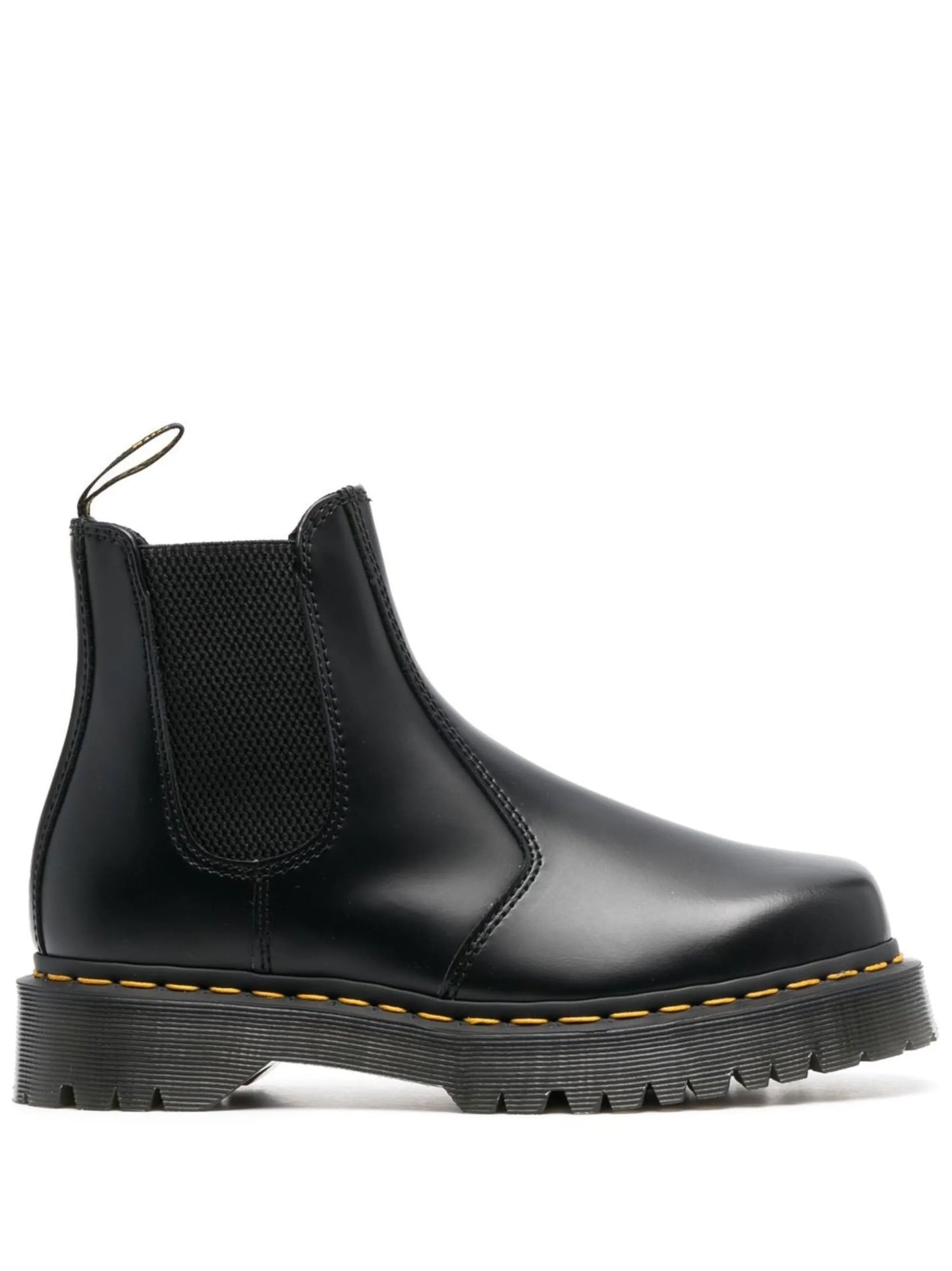 square-toe leather Chelsea boots