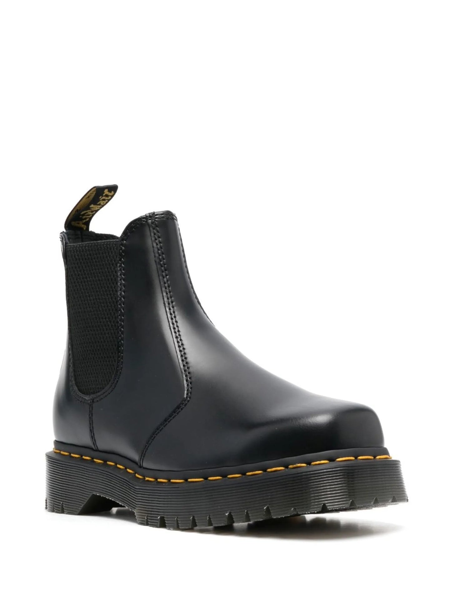 square-toe leather Chelsea boots