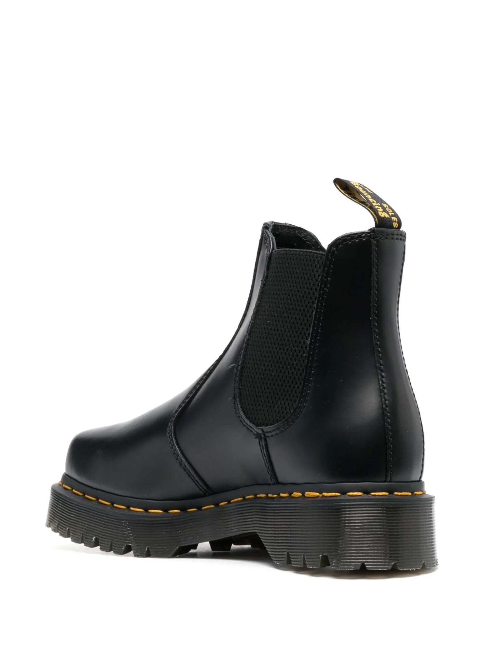 square-toe leather Chelsea boots