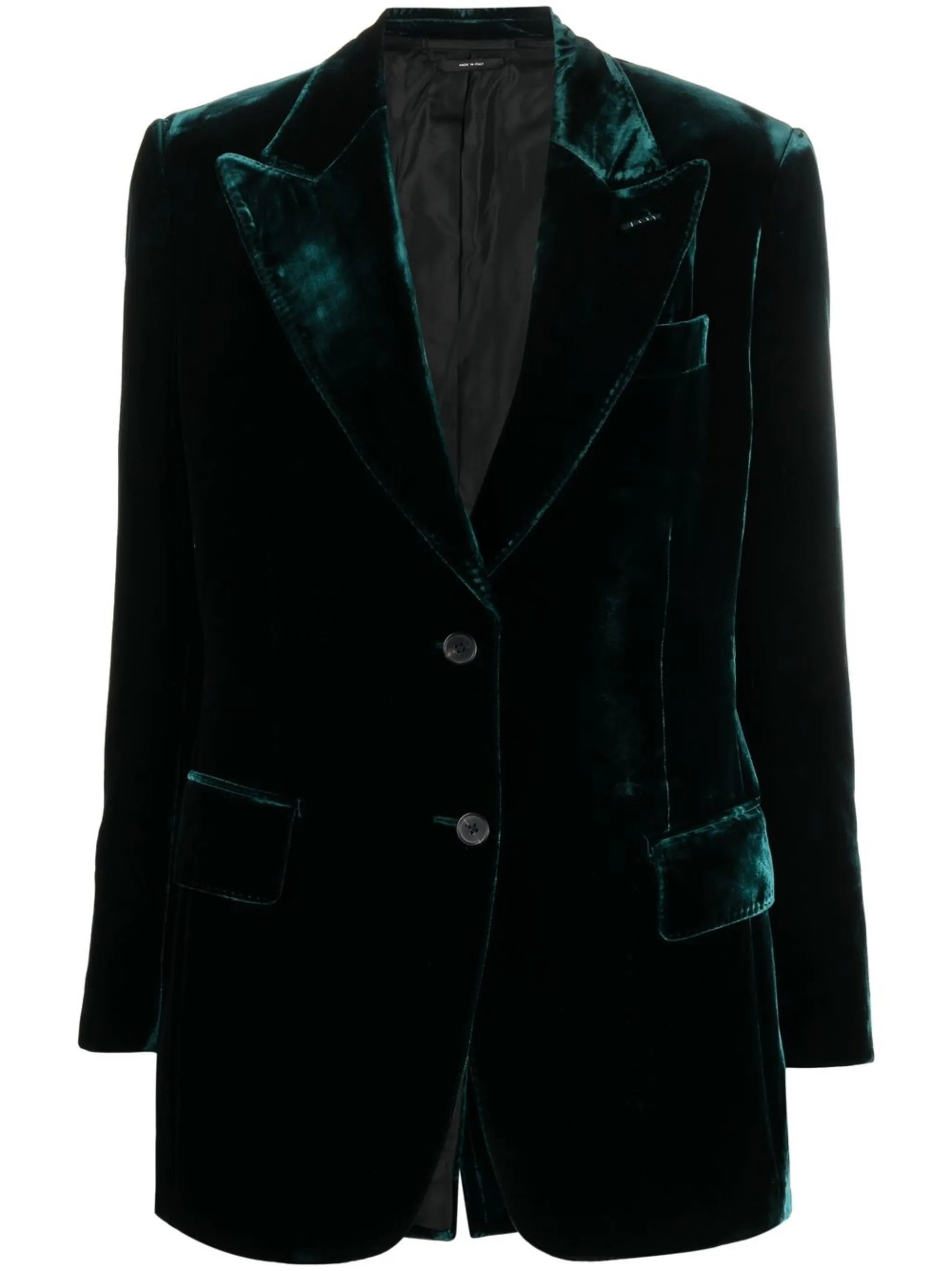 peak-lapel single-breasted blazer