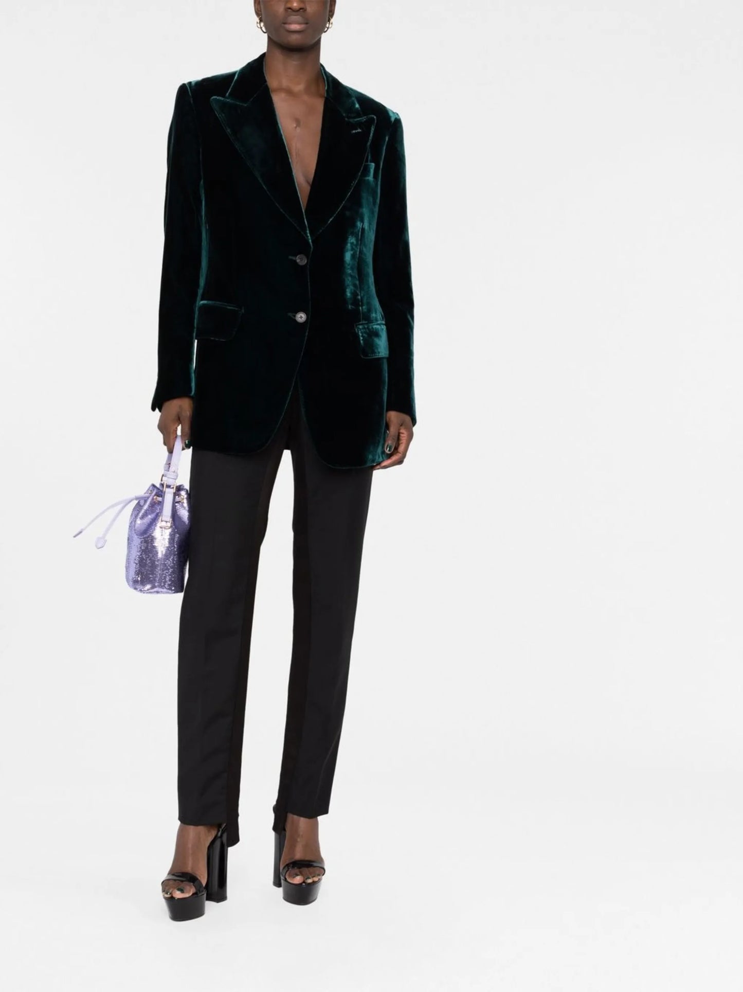 peak-lapel single-breasted blazer