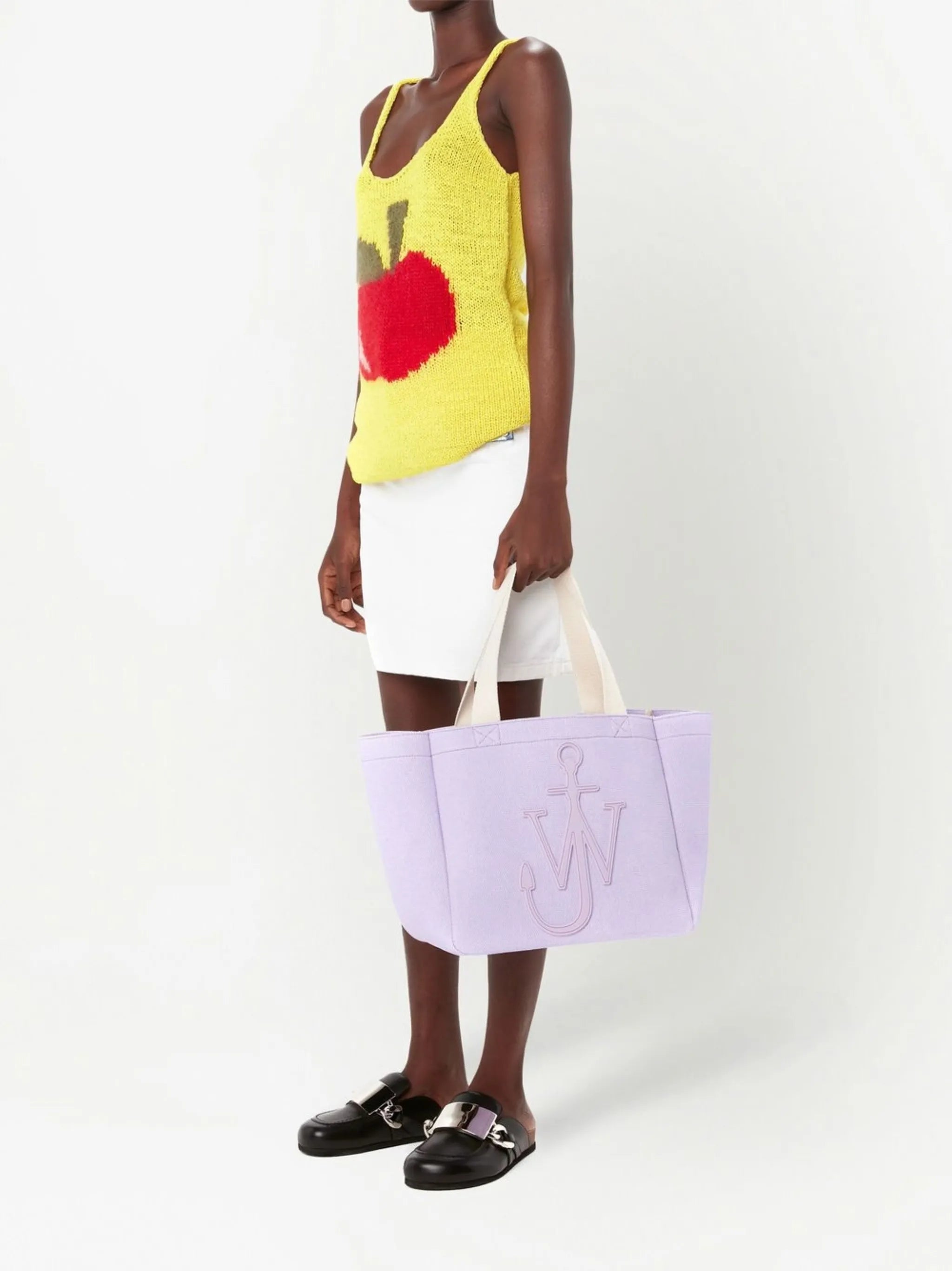 logo-patch canvas tote bag
