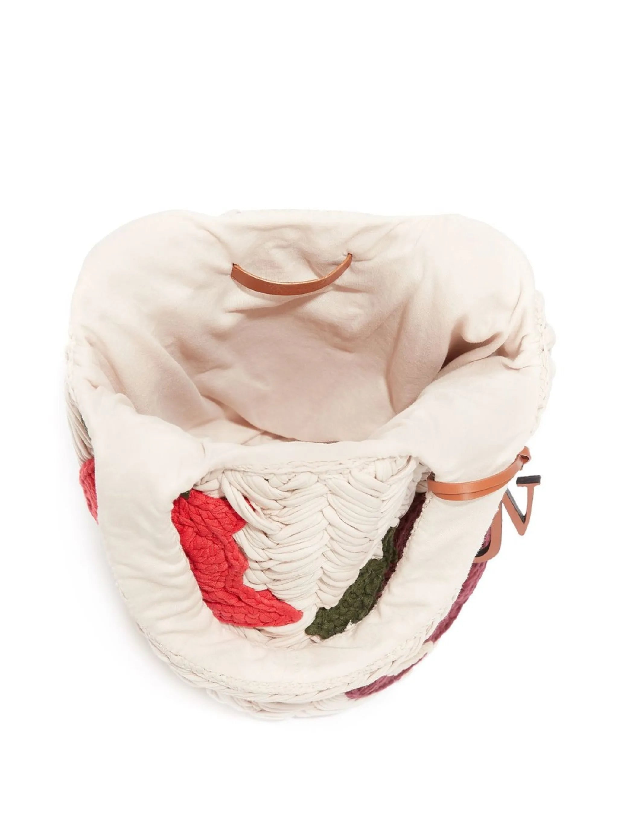Cream Logo Detail Woven Tote Bag