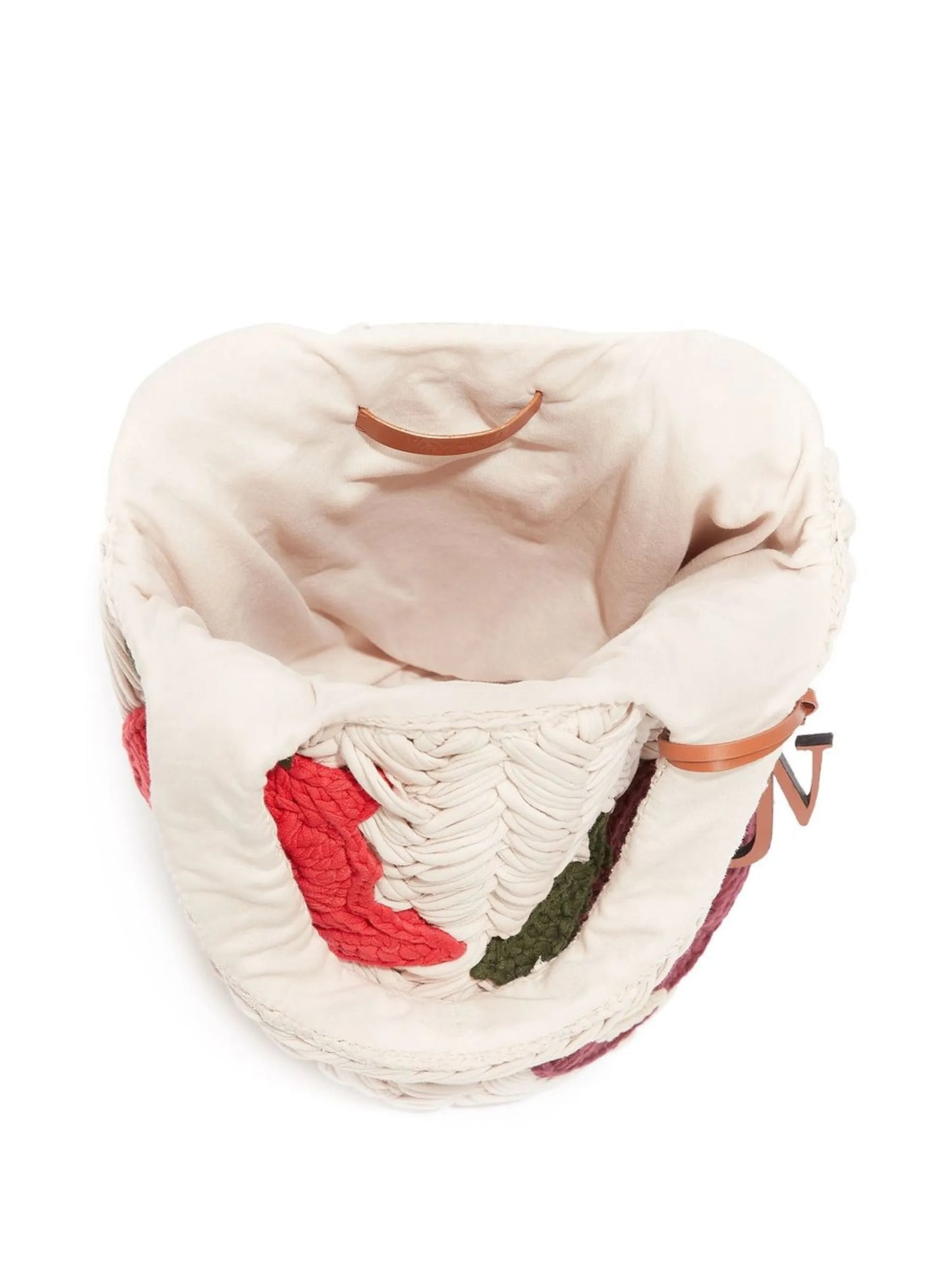 Cream Logo Detail Woven Tote Bag