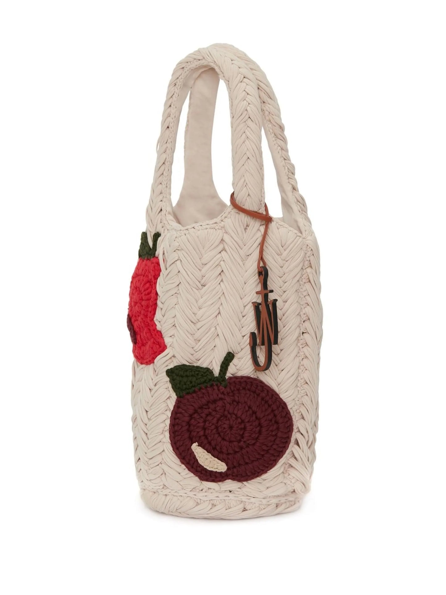 Cream Logo Detail Woven Tote Bag