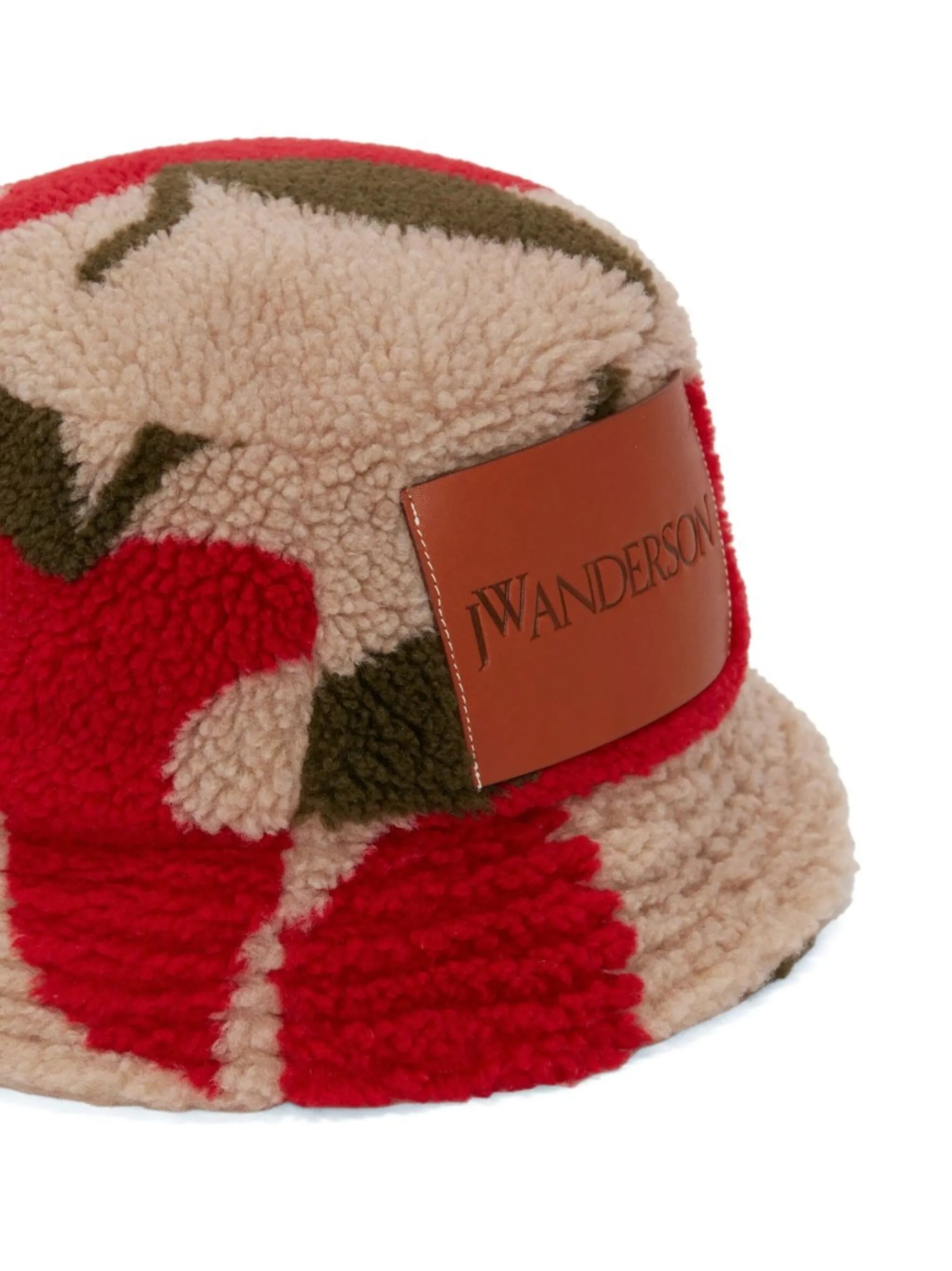 logo-patch fleece bucket hat