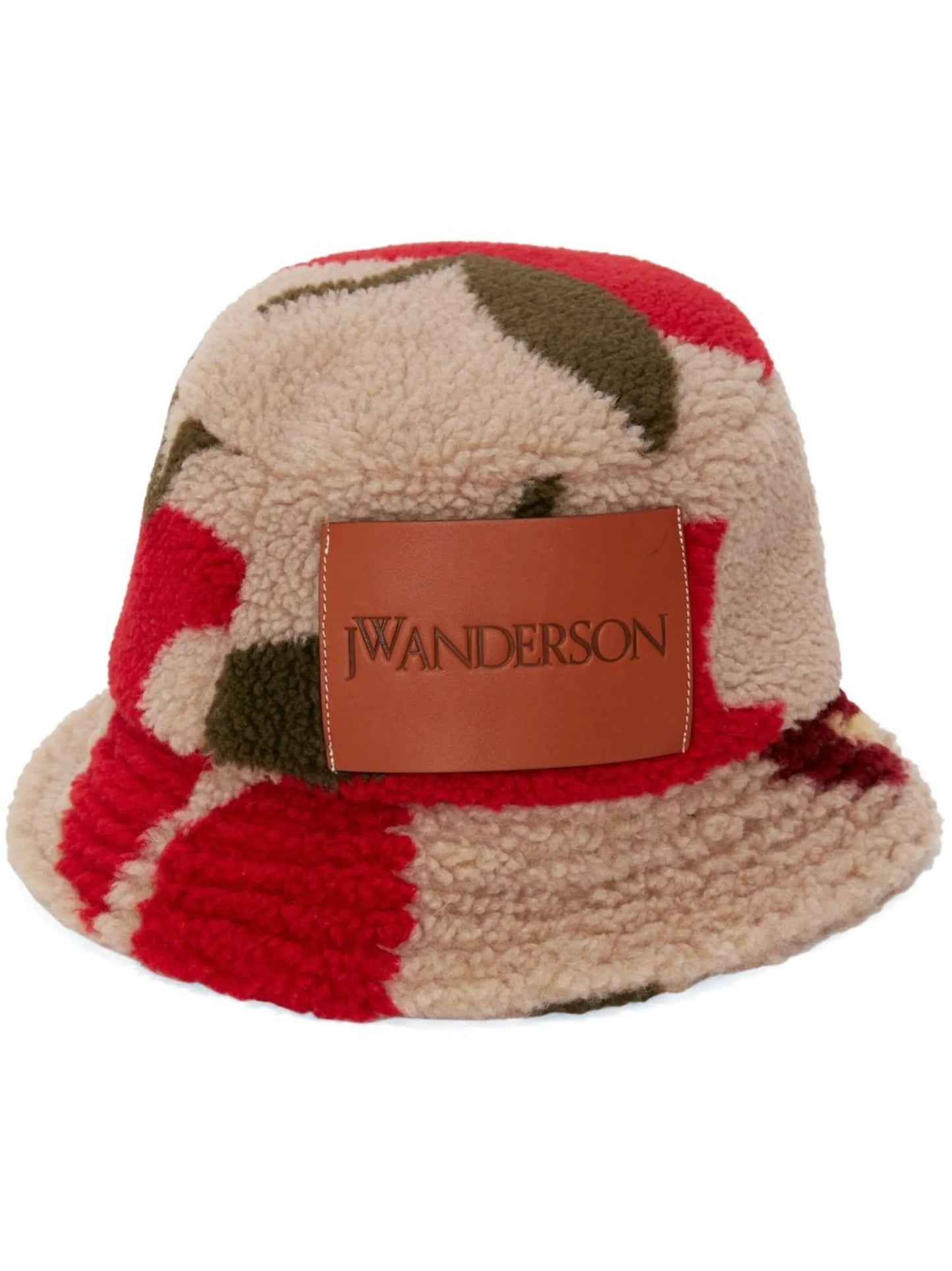 logo-patch fleece bucket hat