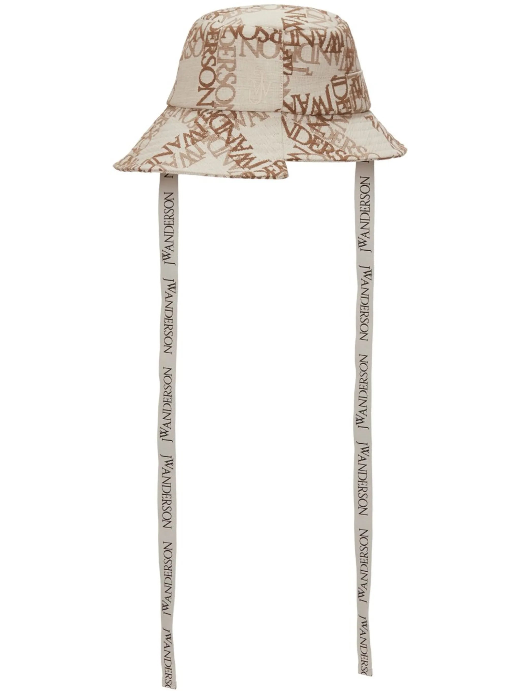 asymmetric monogram-print bucket hat