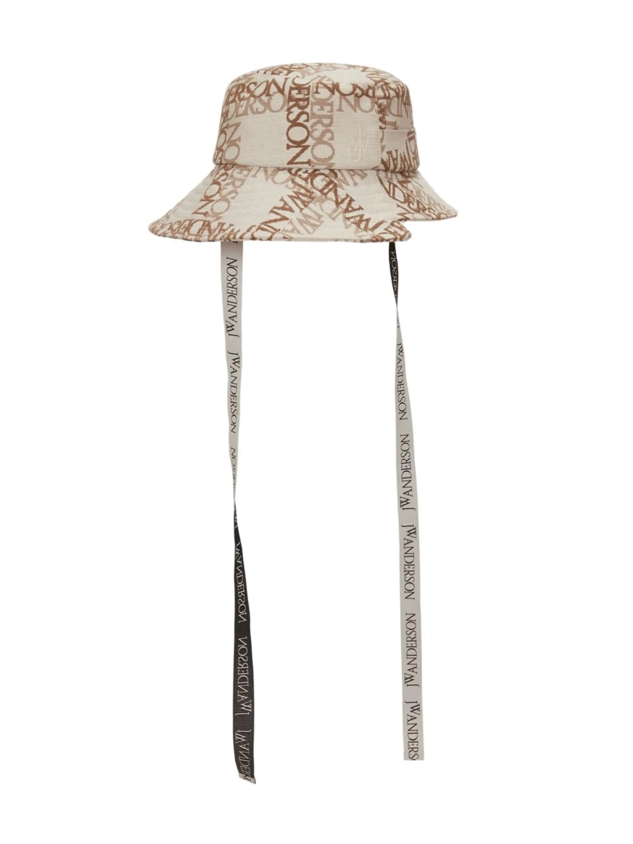 asymmetric monogram-print bucket hat