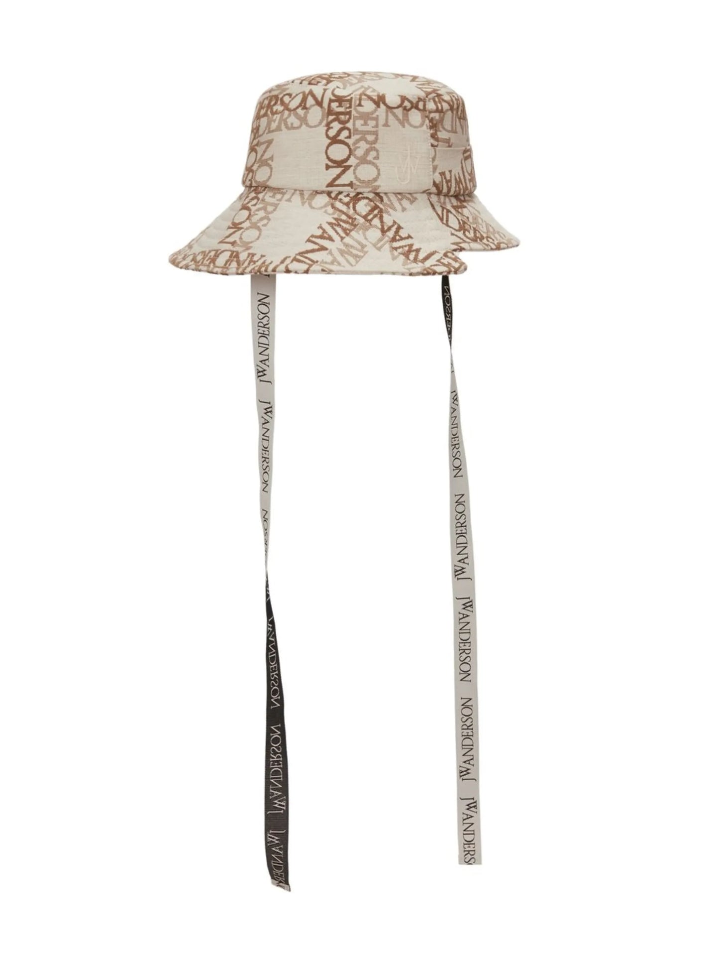 asymmetric monogram-print bucket hat