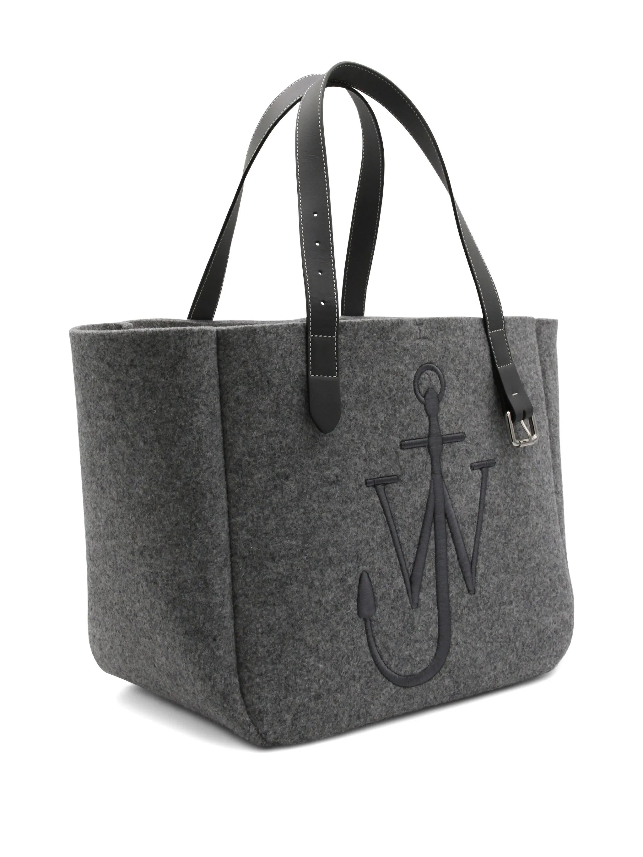 Belt embroidered-logo tote bag
