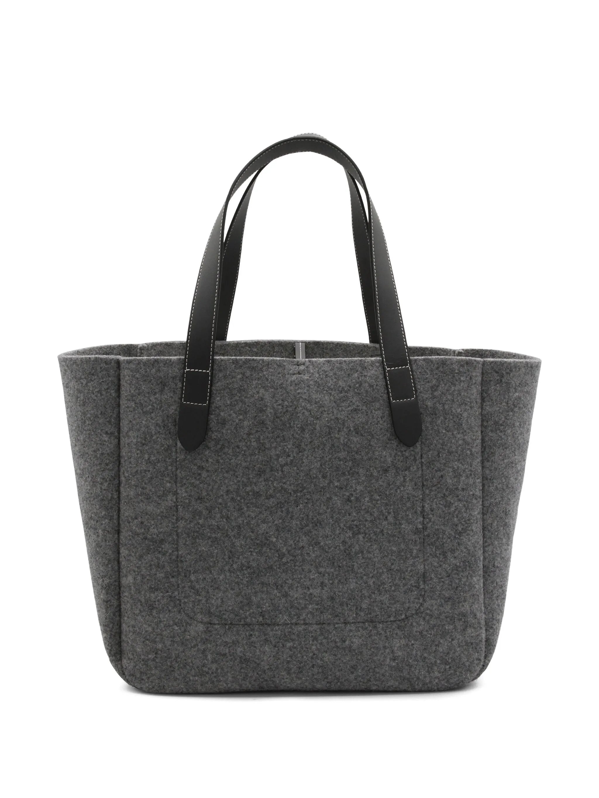 Belt embroidered-logo tote bag