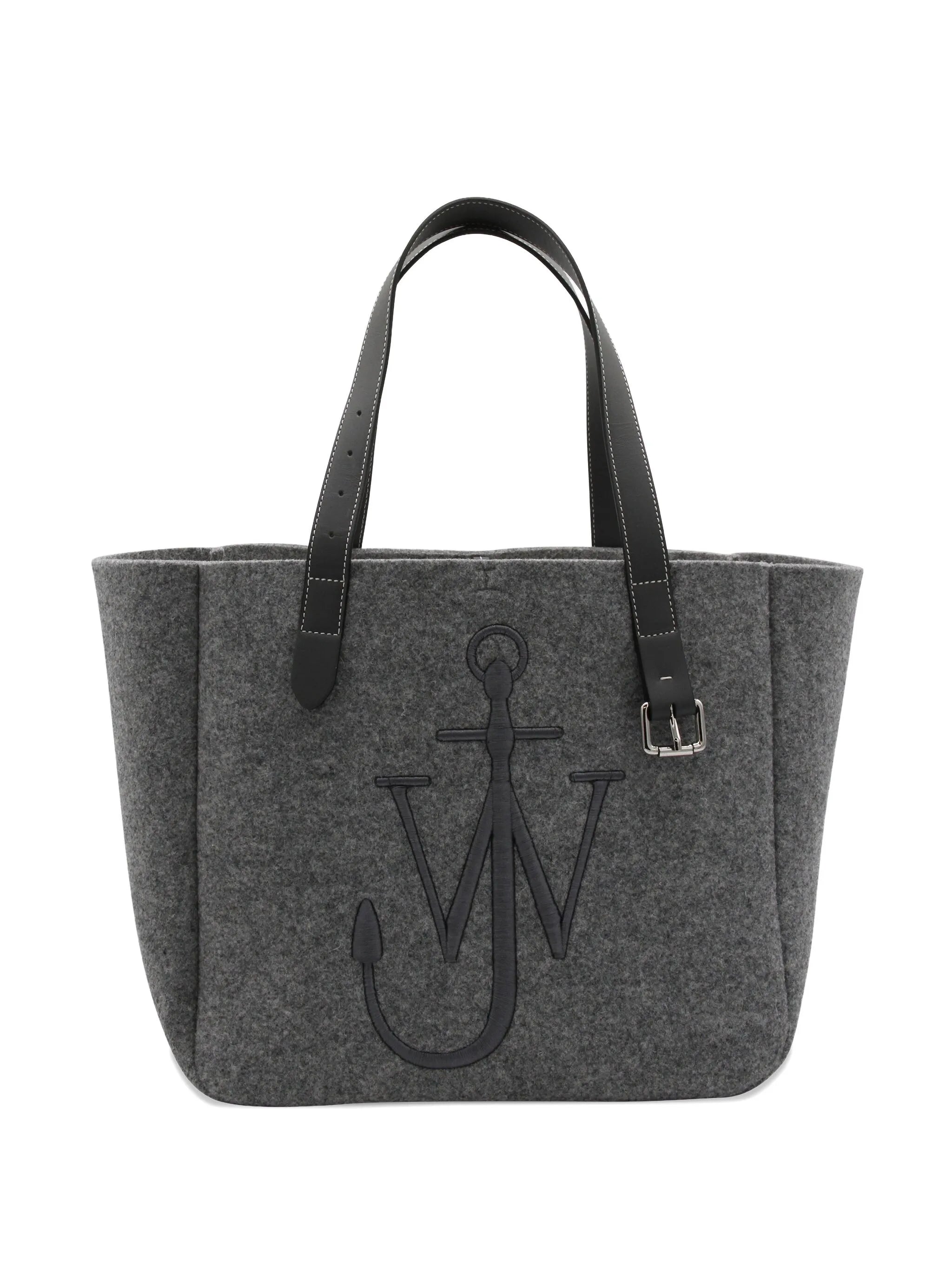 Belt embroidered-logo tote bag