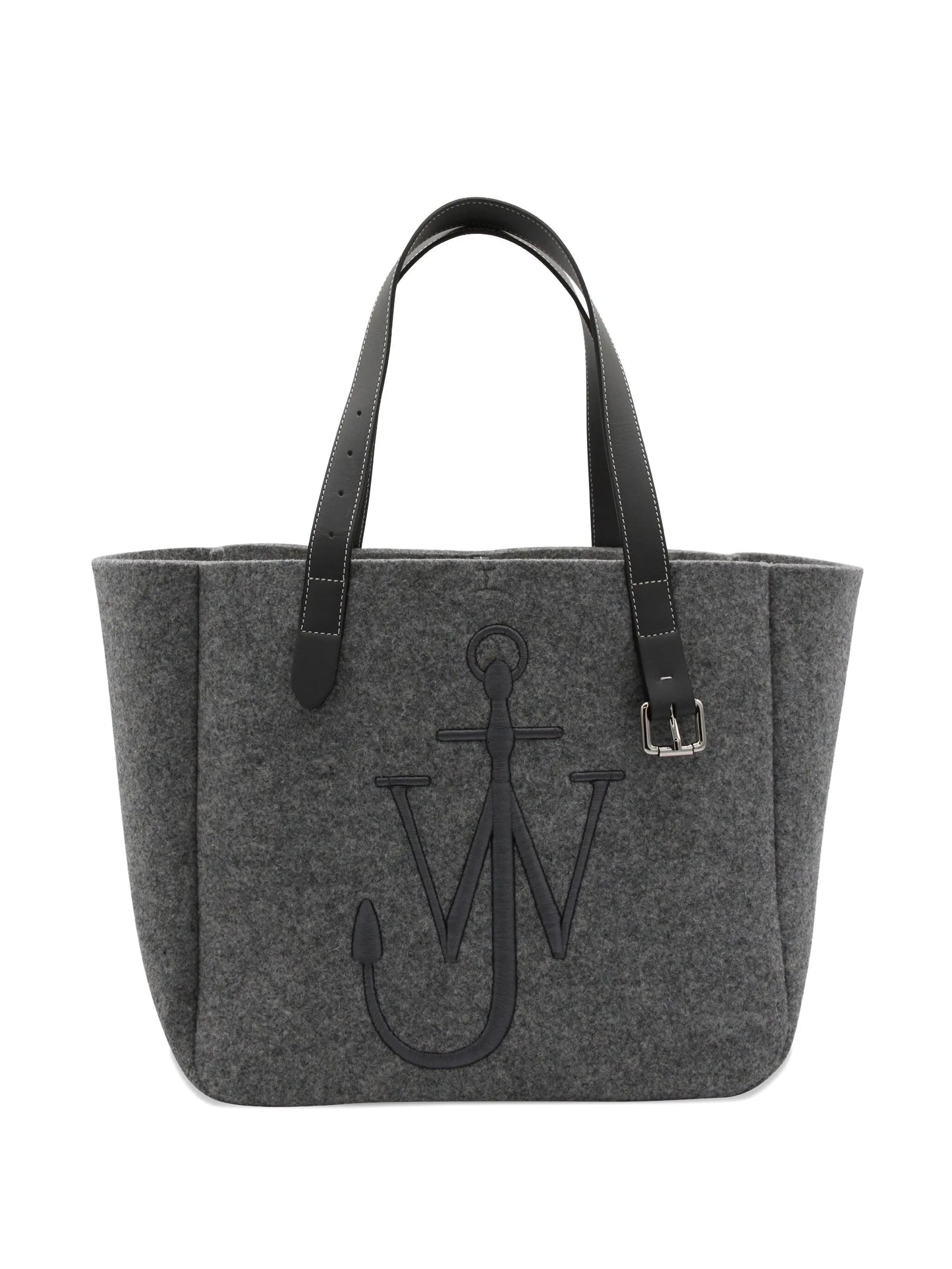 Belt embroidered-logo tote bag