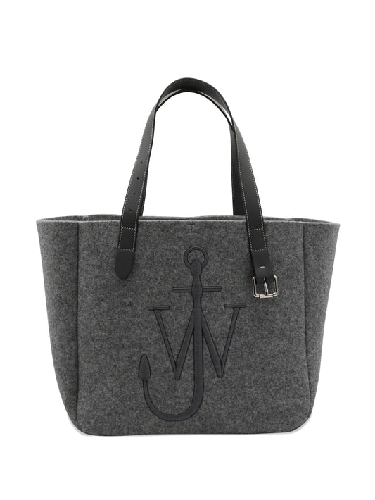 Belt embroidered-logo tote bag