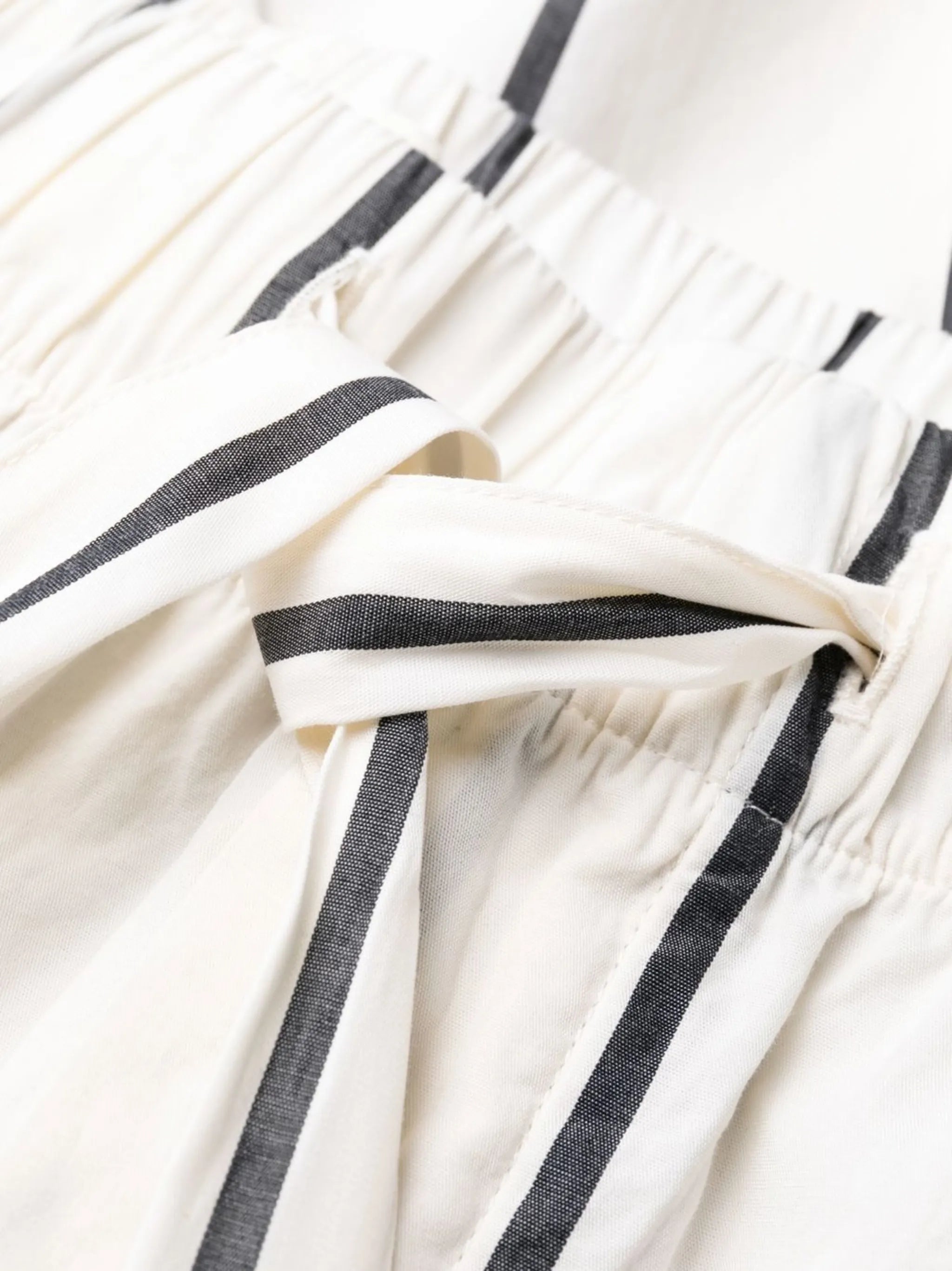 Poplin striped organic cotton pyjama trousers