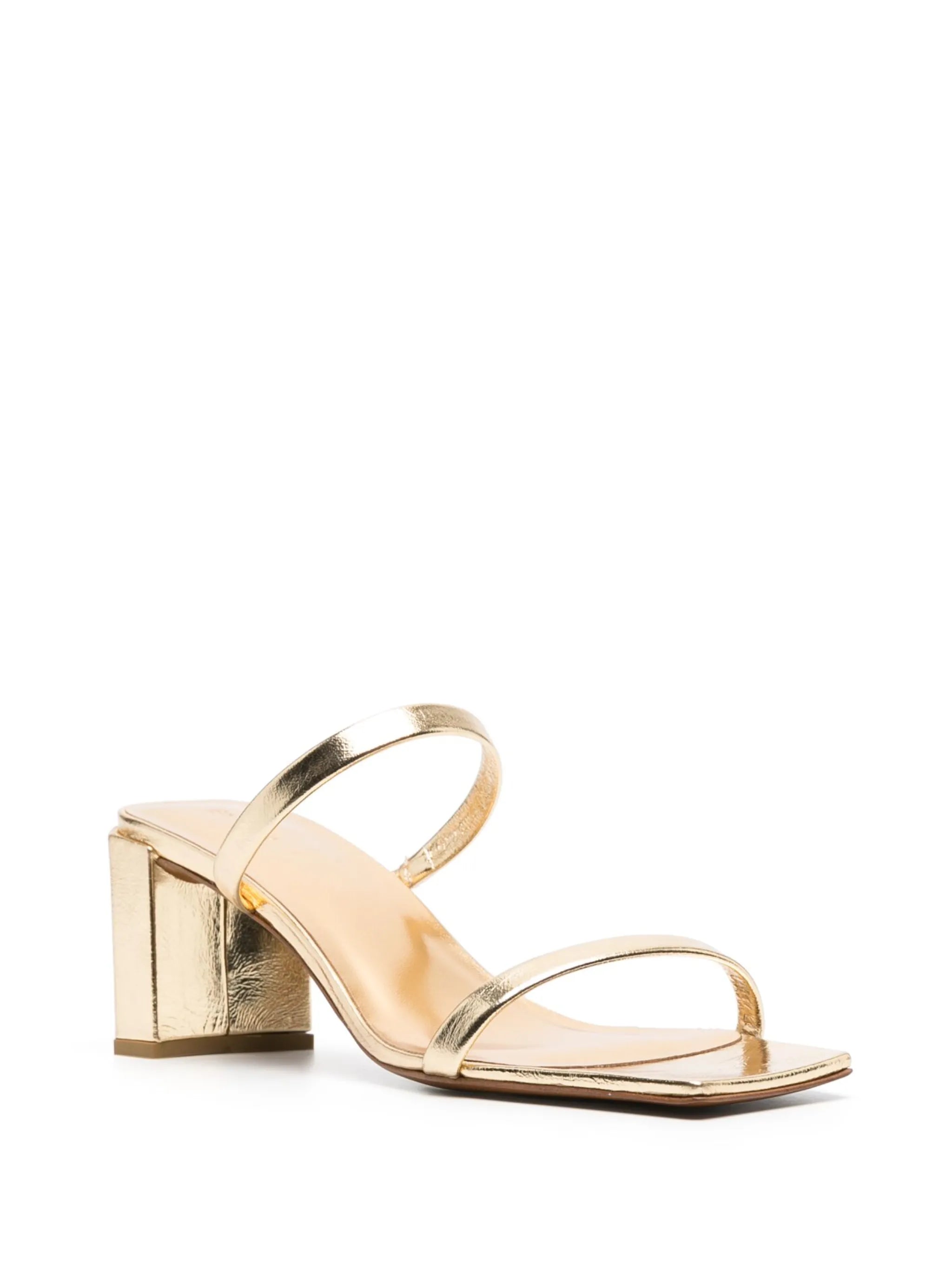 Tanya 70mm metallic cracked leather sandals
