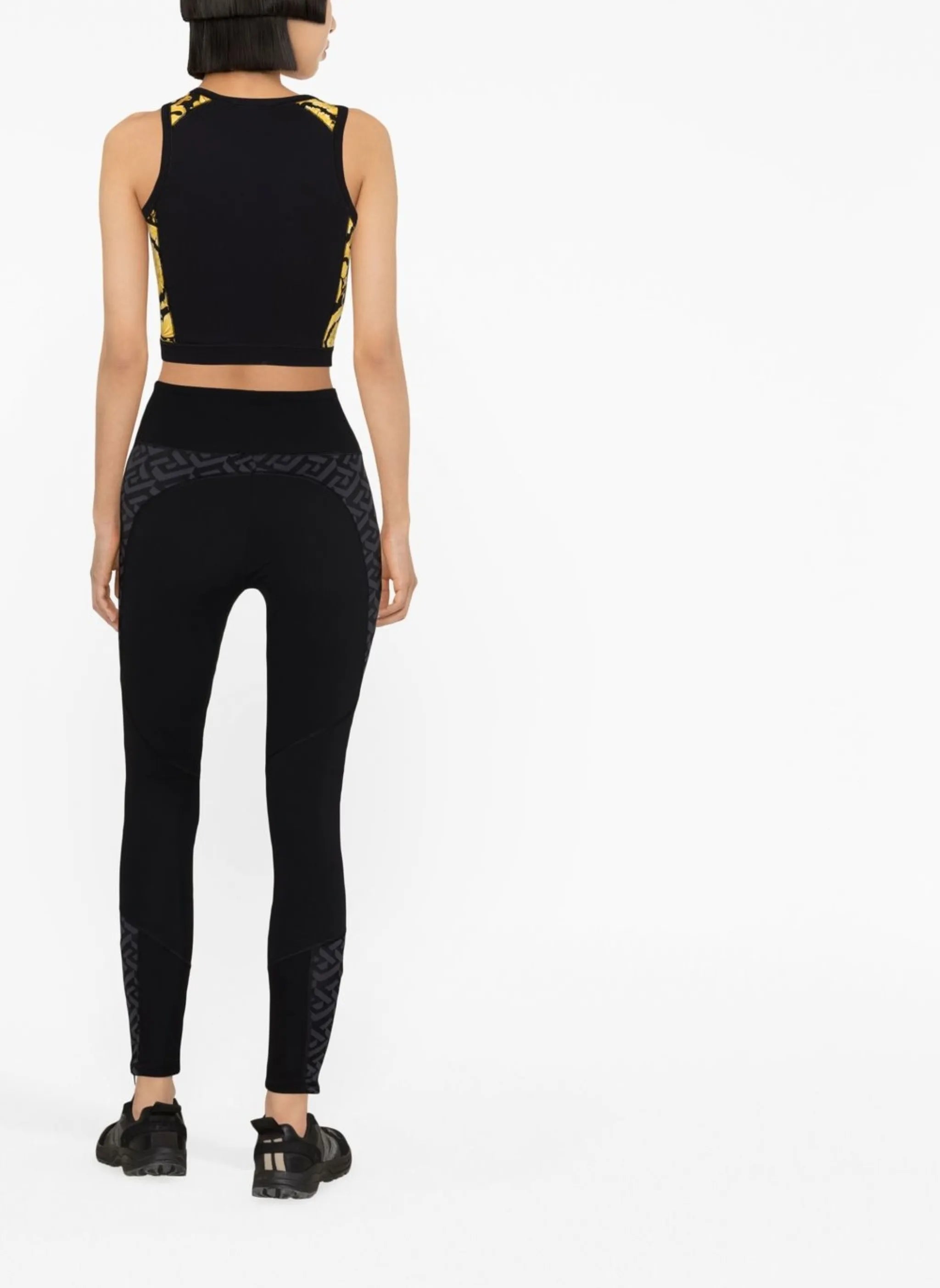 panelled-monogram leggings