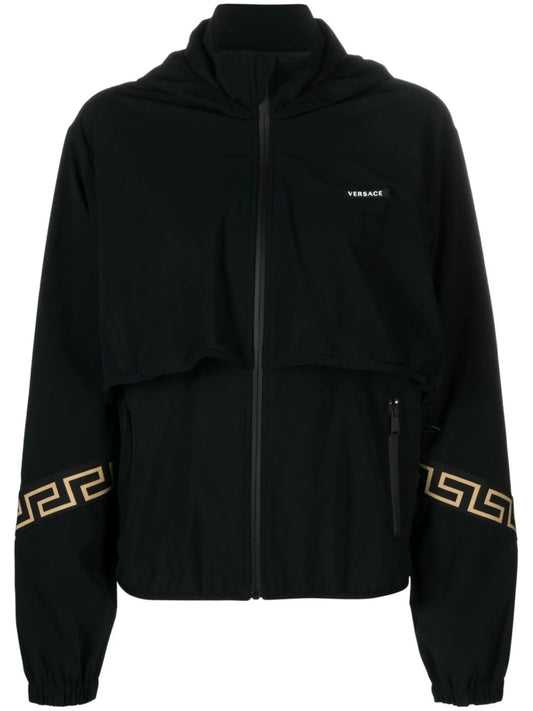 Grace-pattern zip-fastening jacket