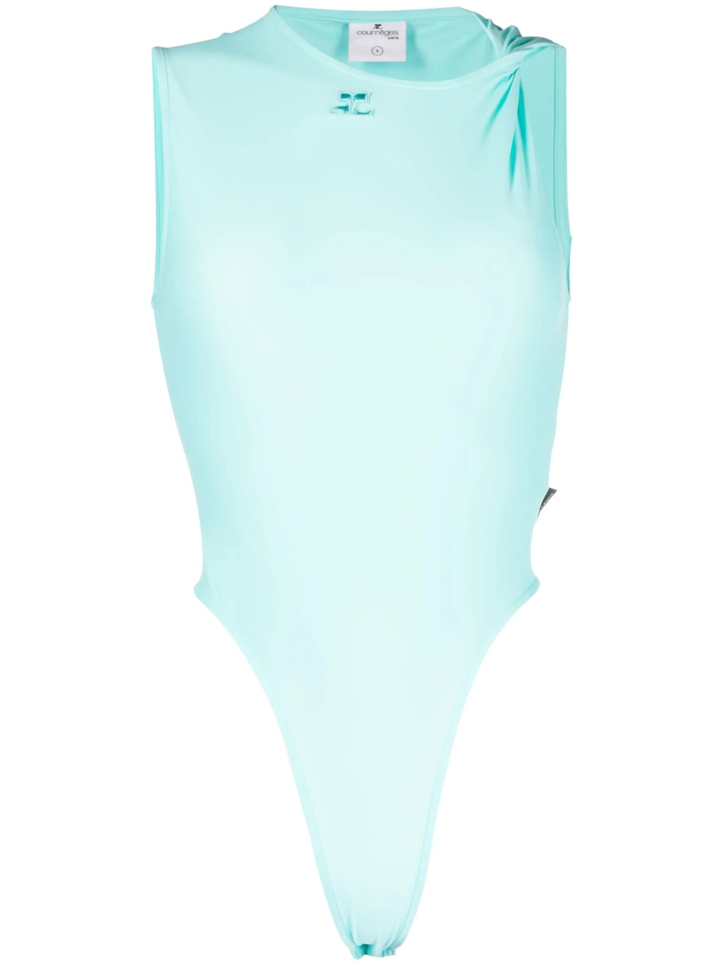 logo-embroidered sleeveless bodysuit