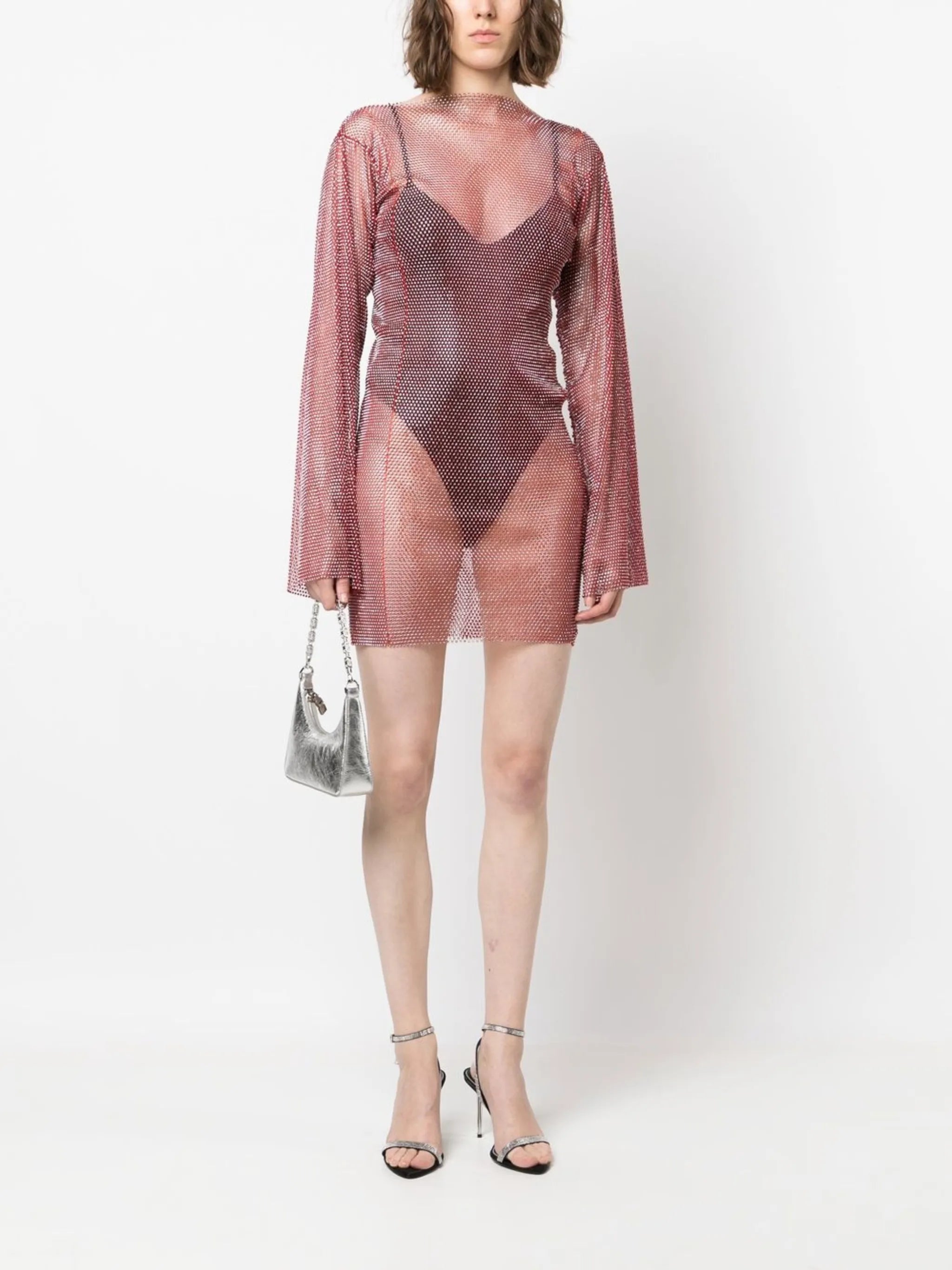 rhinestone-embellished minidress
