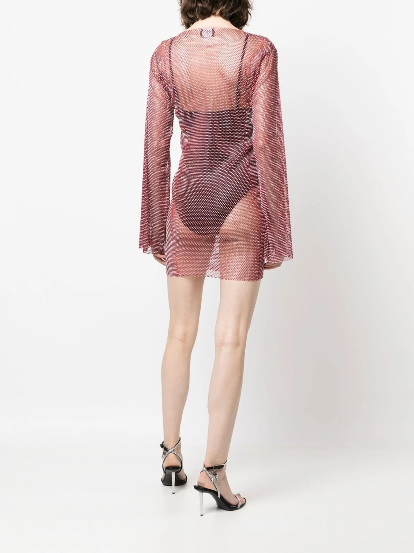 rhinestone-embellished minidress