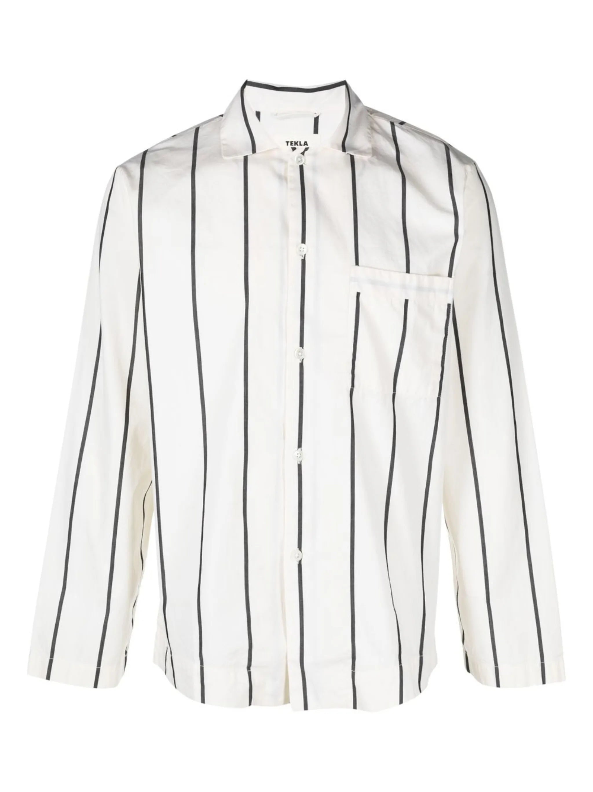Poplin striped organic cotton pyjama shirt
