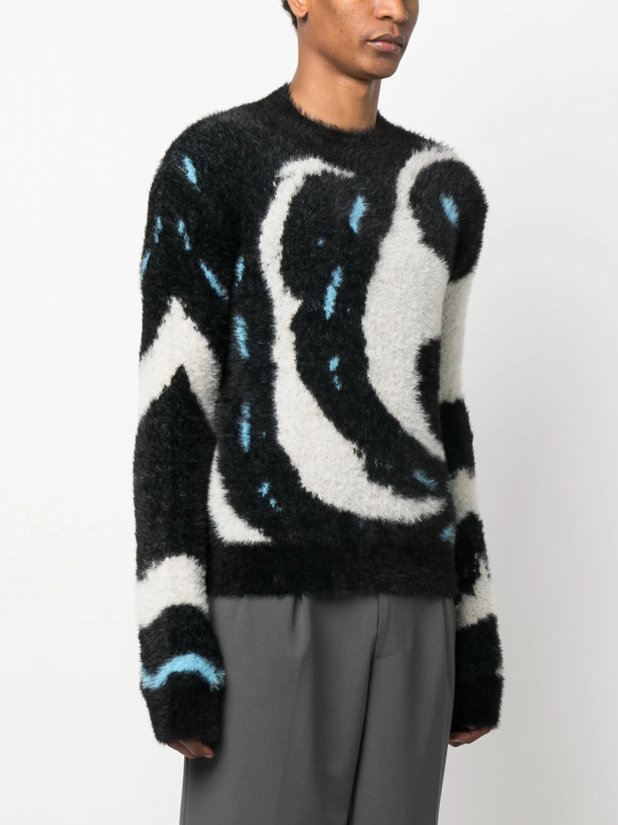 brushed-finish knitted jumper