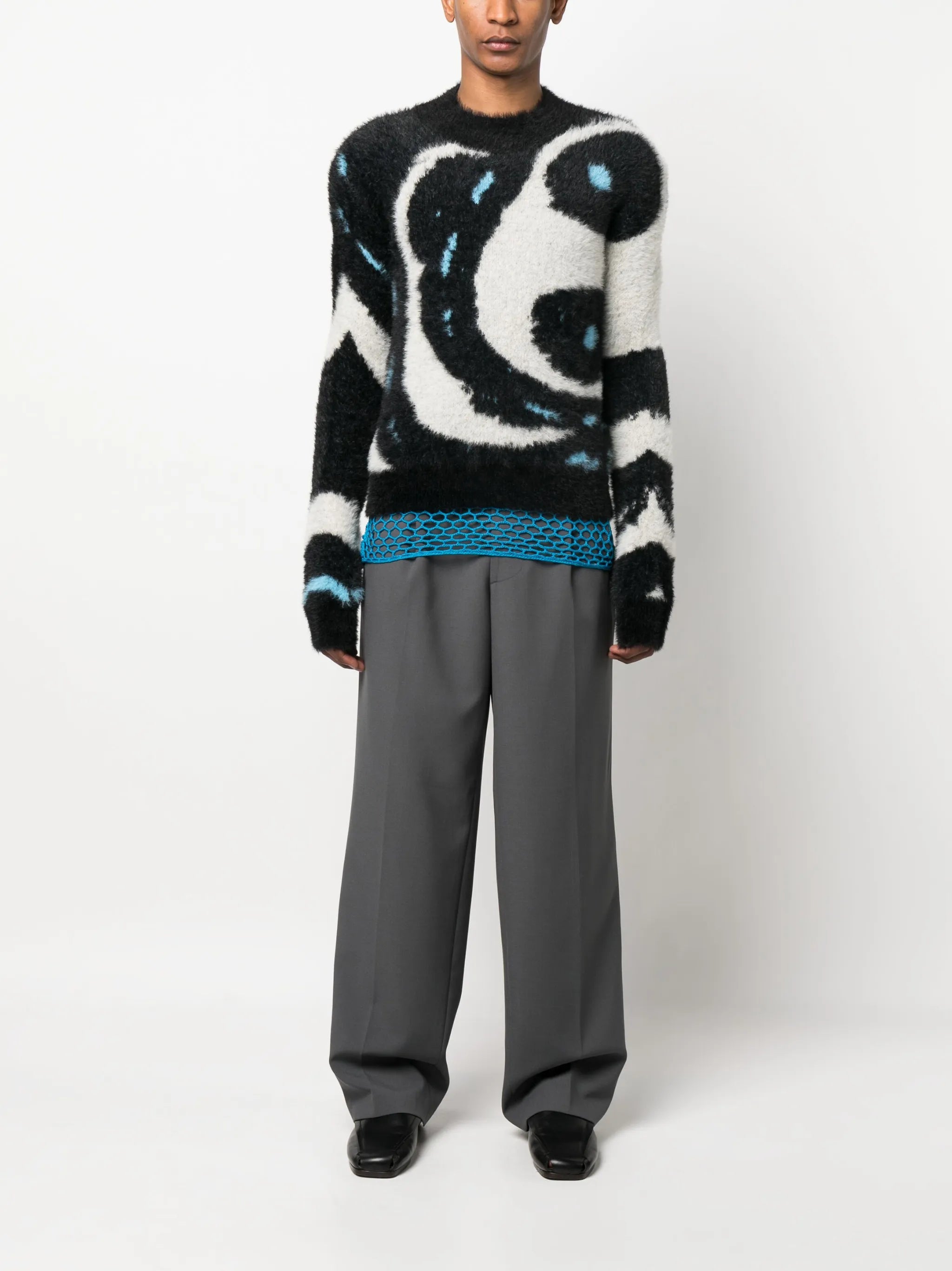 brushed-finish knitted jumper