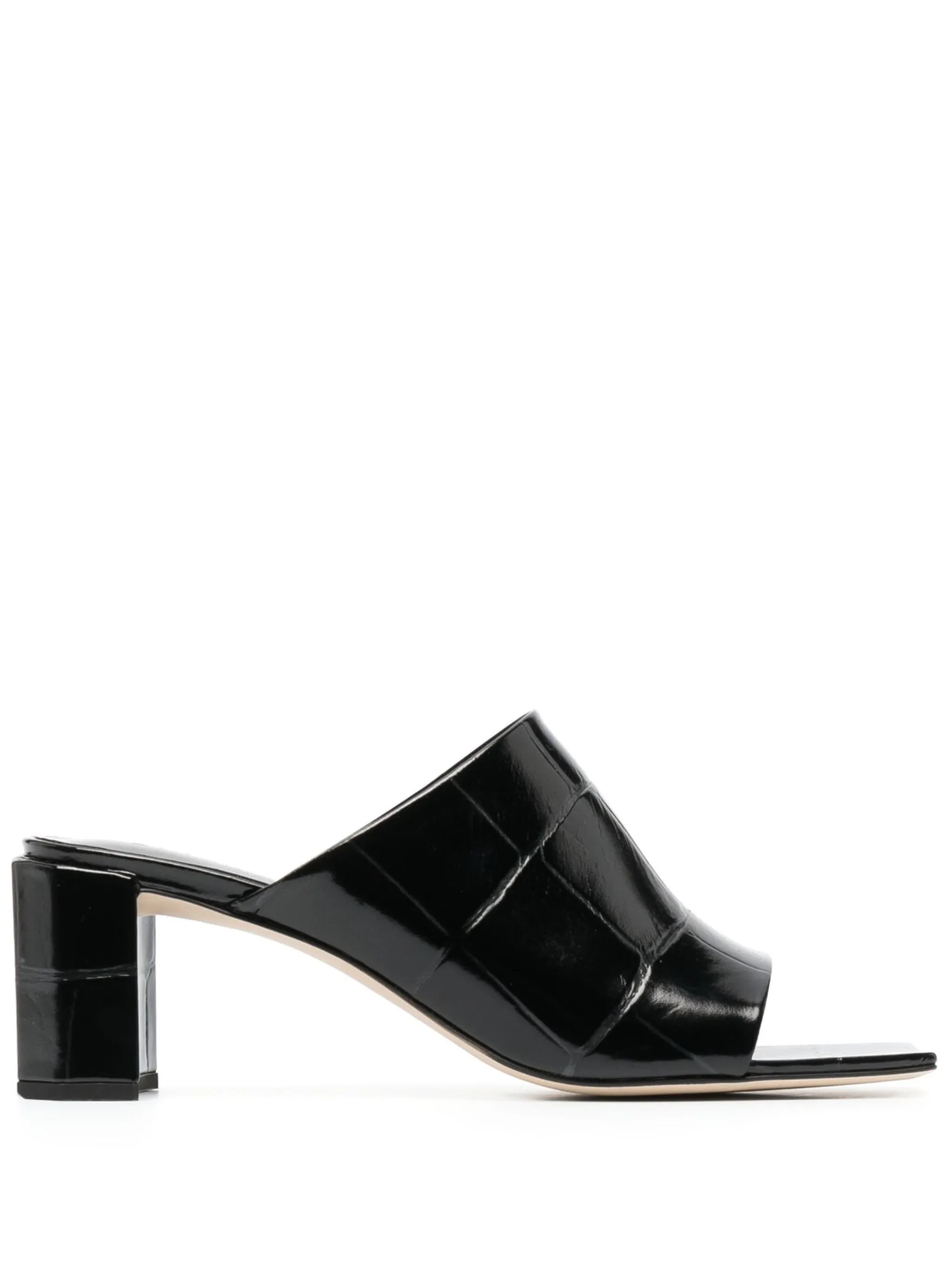 crocodile-effect sandals