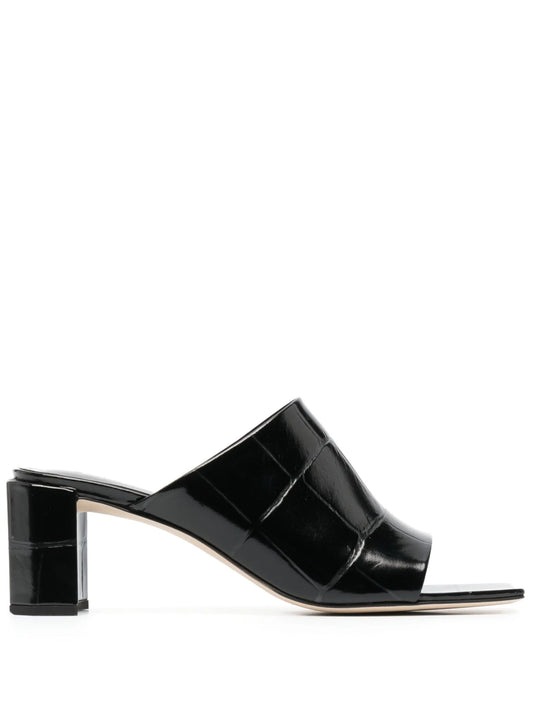 crocodile-effect sandals
