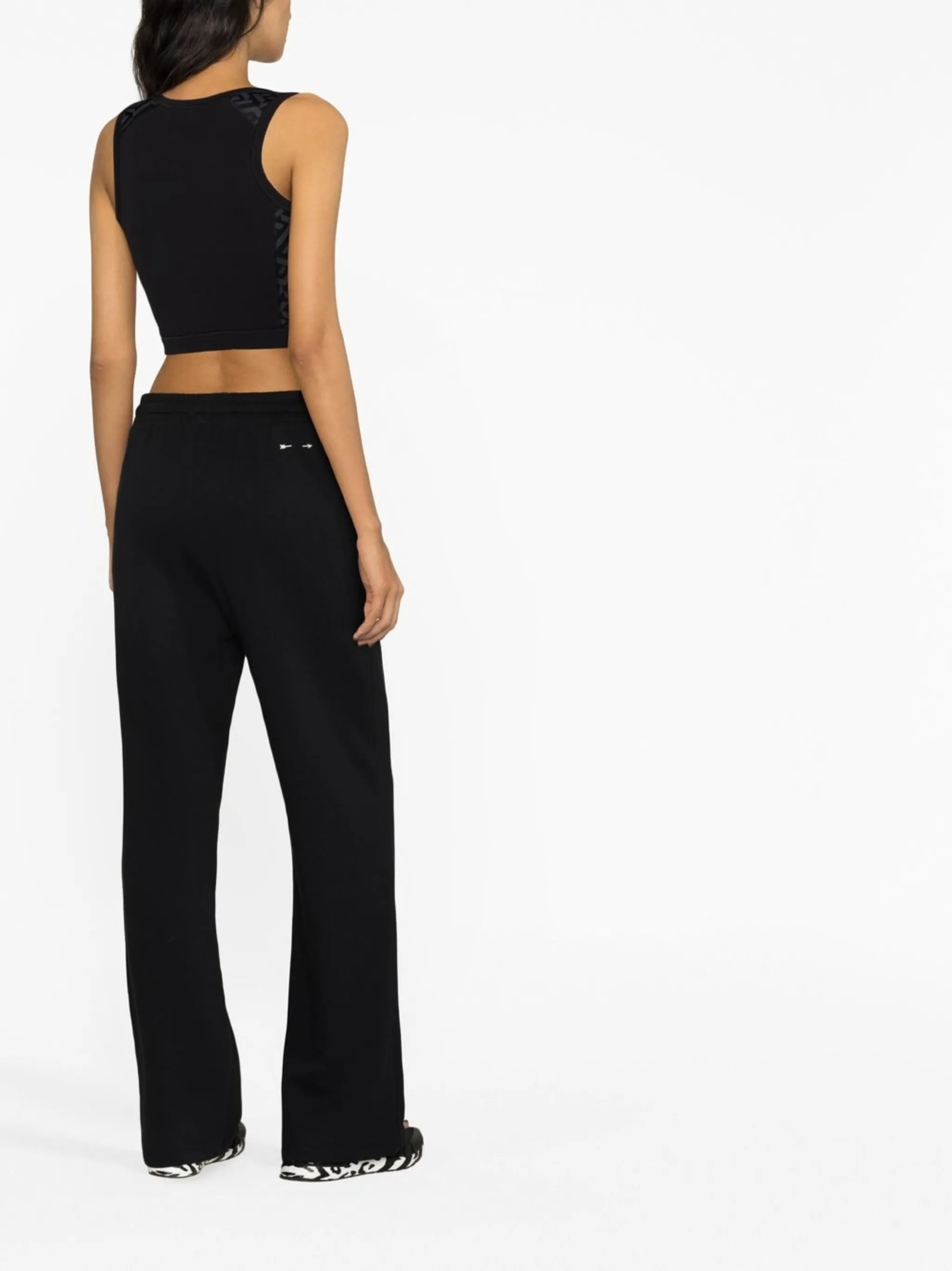 Black Greca Print Vest Top