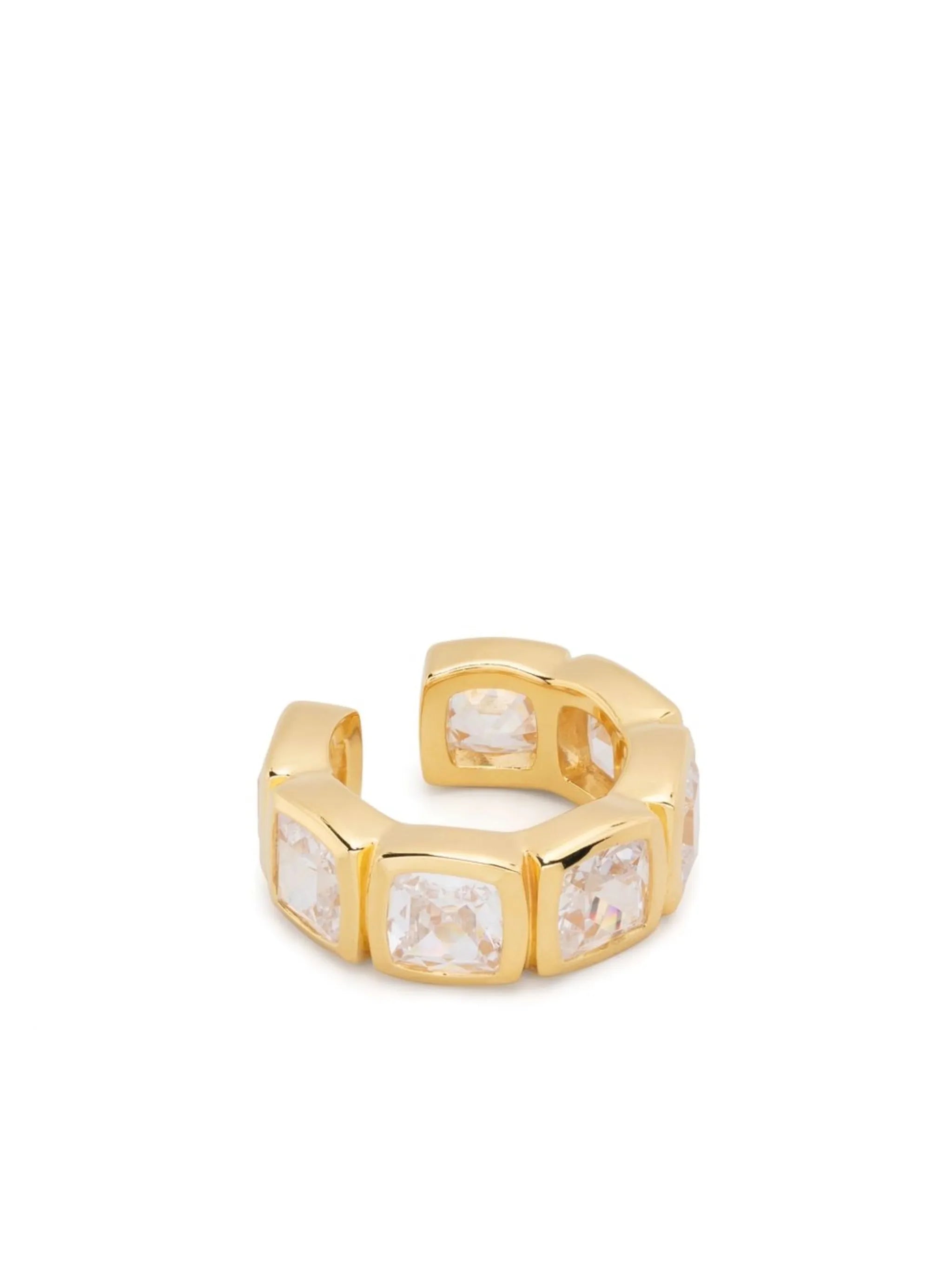 9kt yellow gold Cushion Zirconia ear cuff