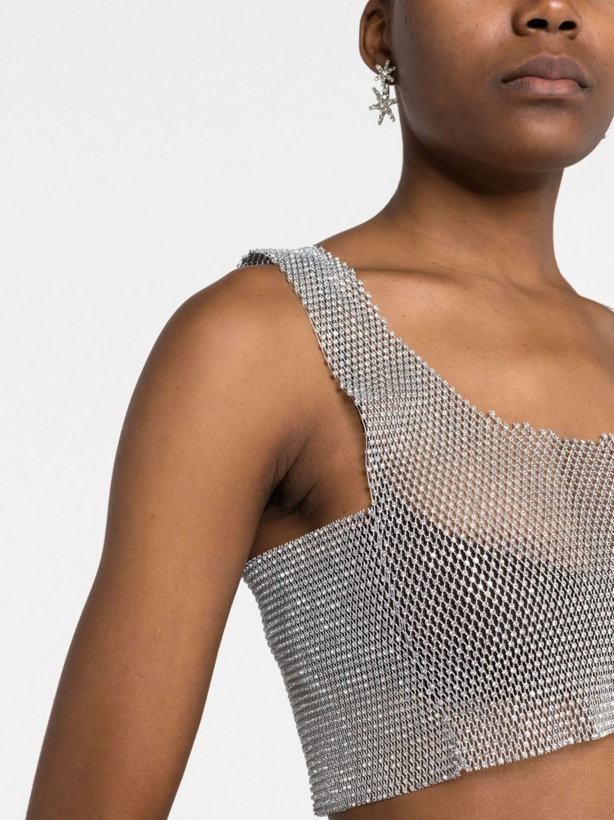 rhinestone-embellished crop top