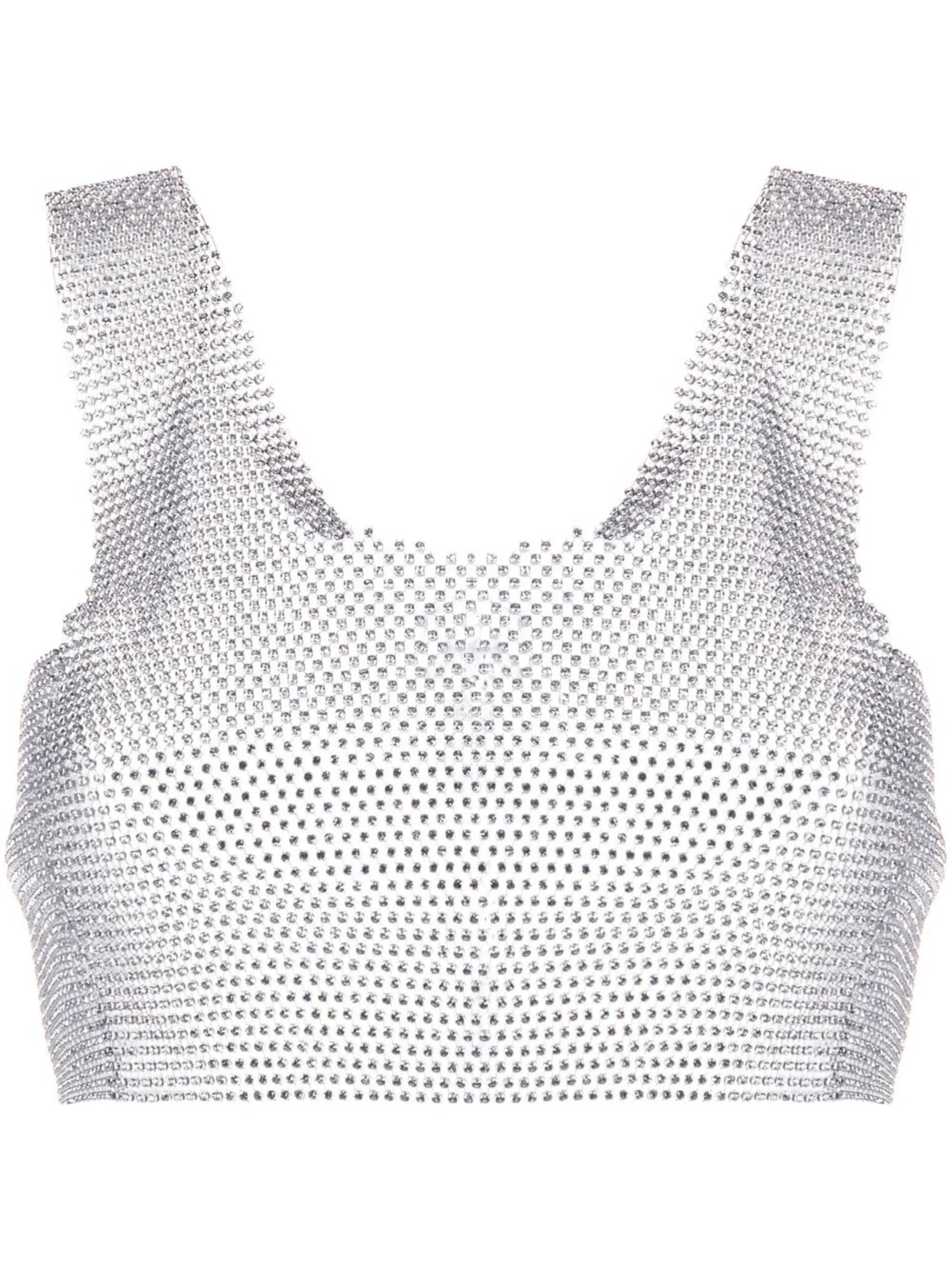 rhinestone-embellished crop top