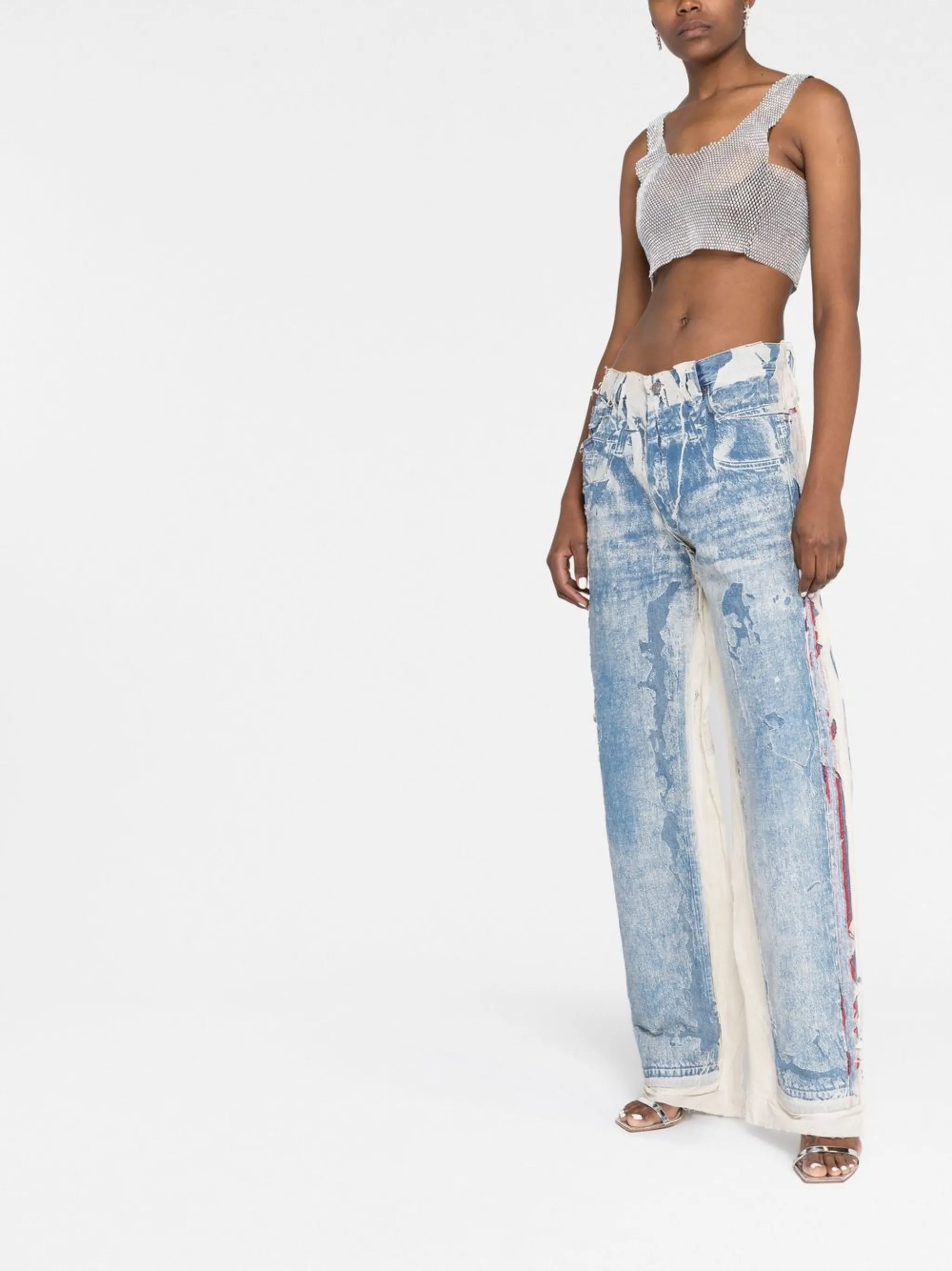 rhinestone-embellished crop top