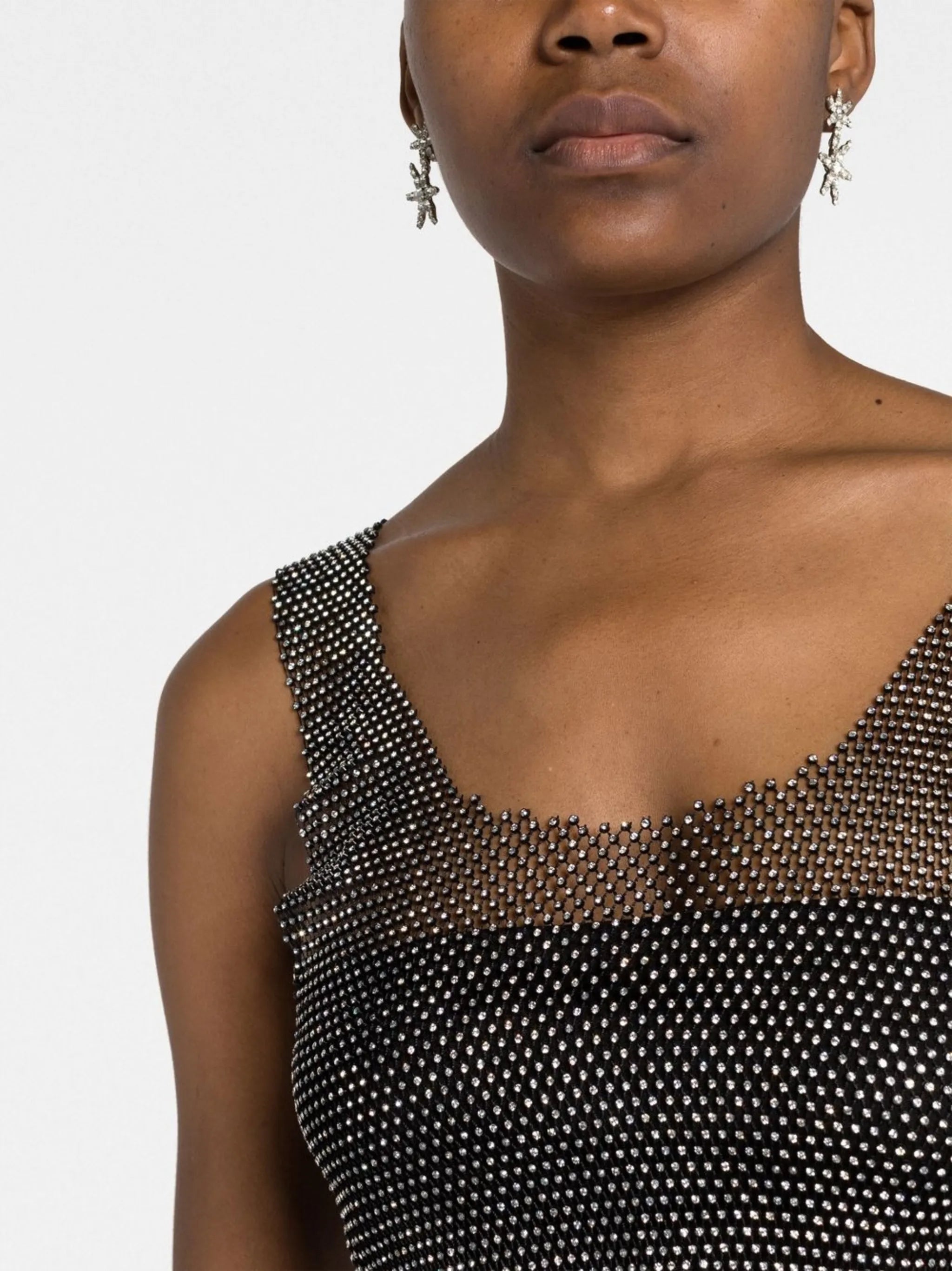 rhinestone-embellished crop top