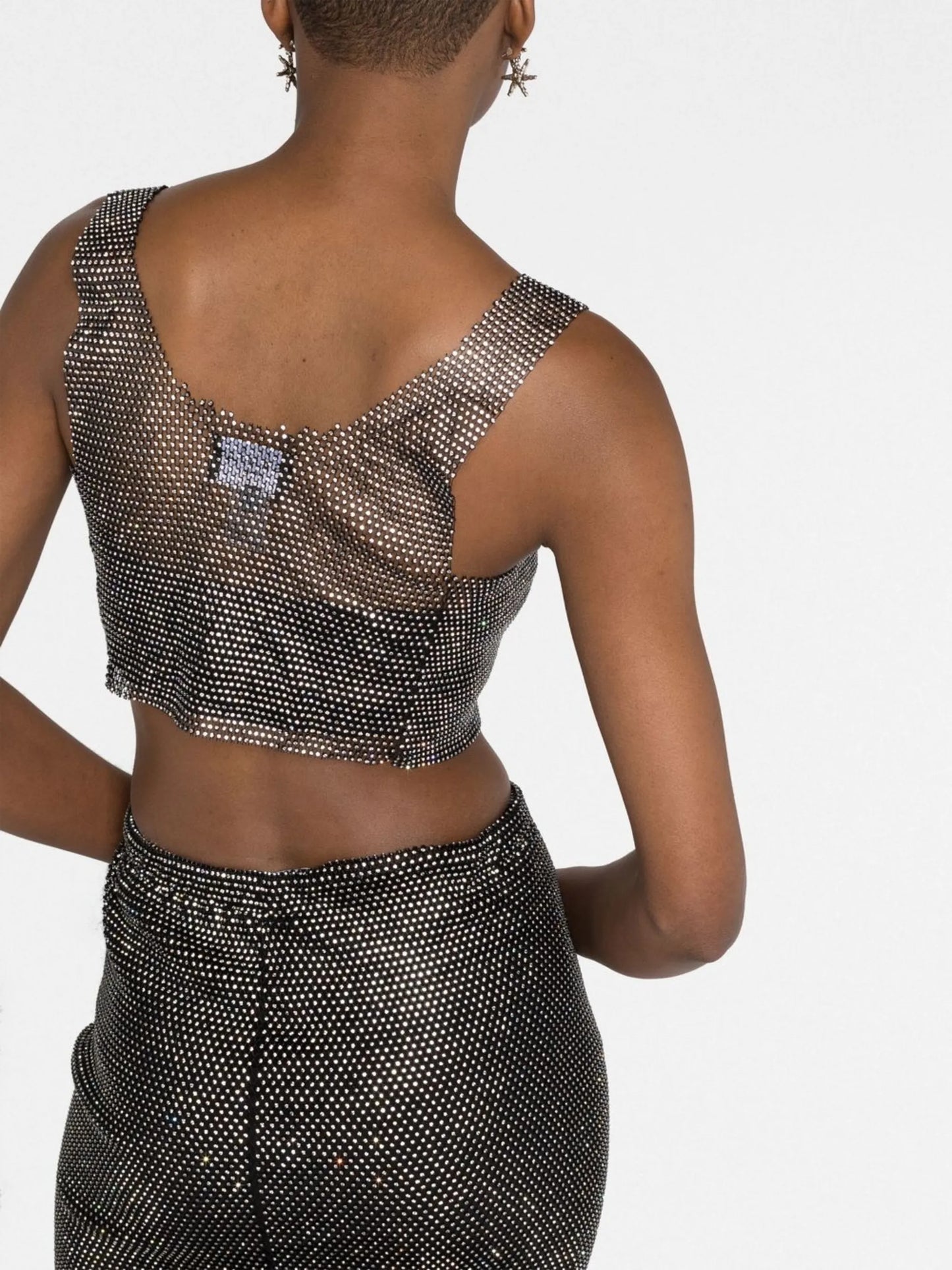 rhinestone-embellished crop top