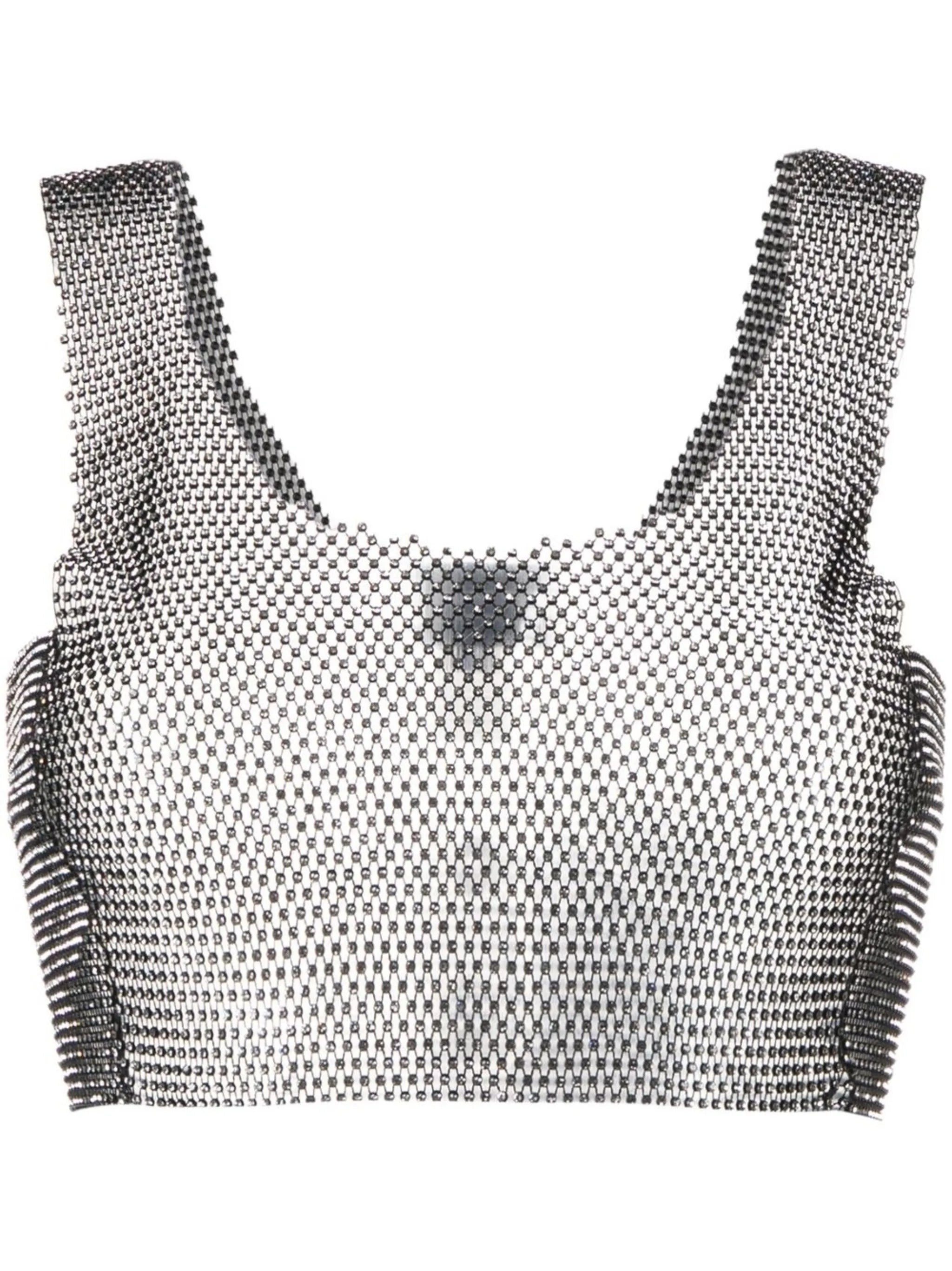 rhinestone-embellished crop top