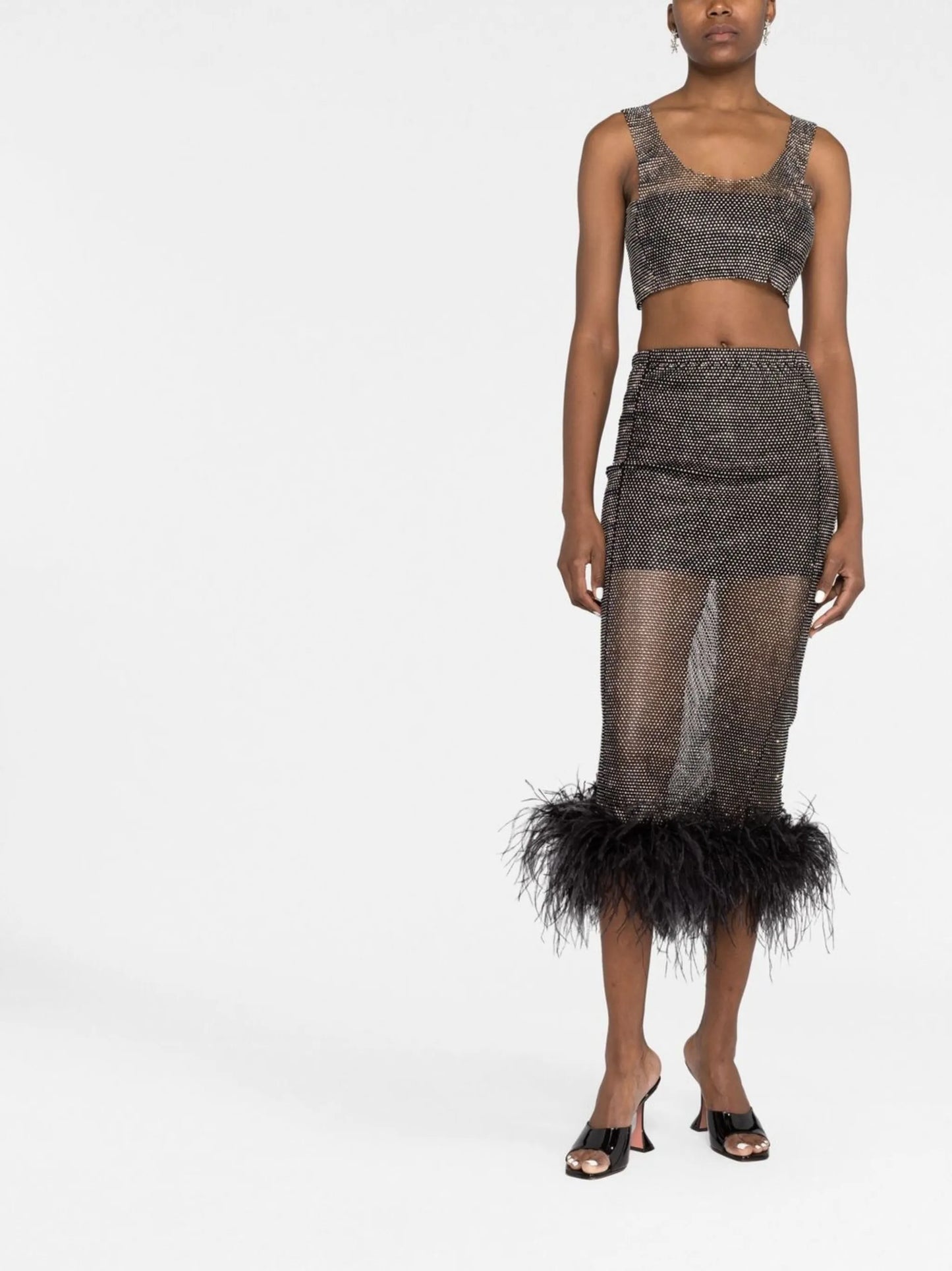 rhinestone-embellished crop top